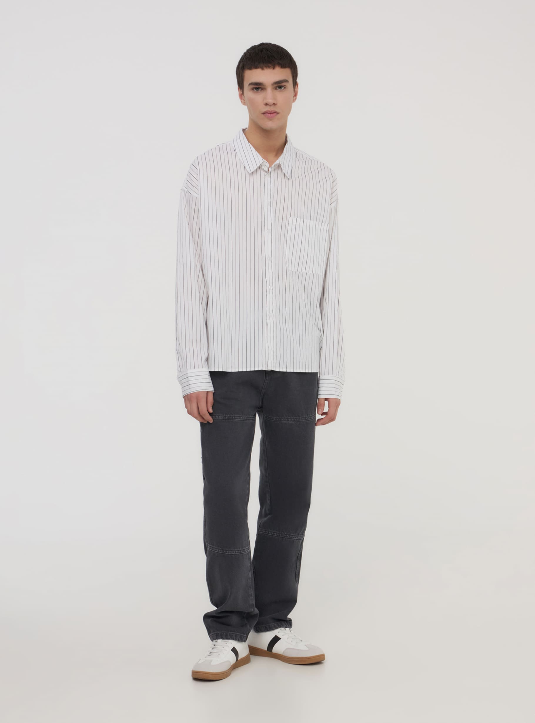【SATIIIZ】Caned Stripe Short Sleeve T-shirt SATIIIZ】Caned Stripe Short Sleeve T-shirt Caned Stripe