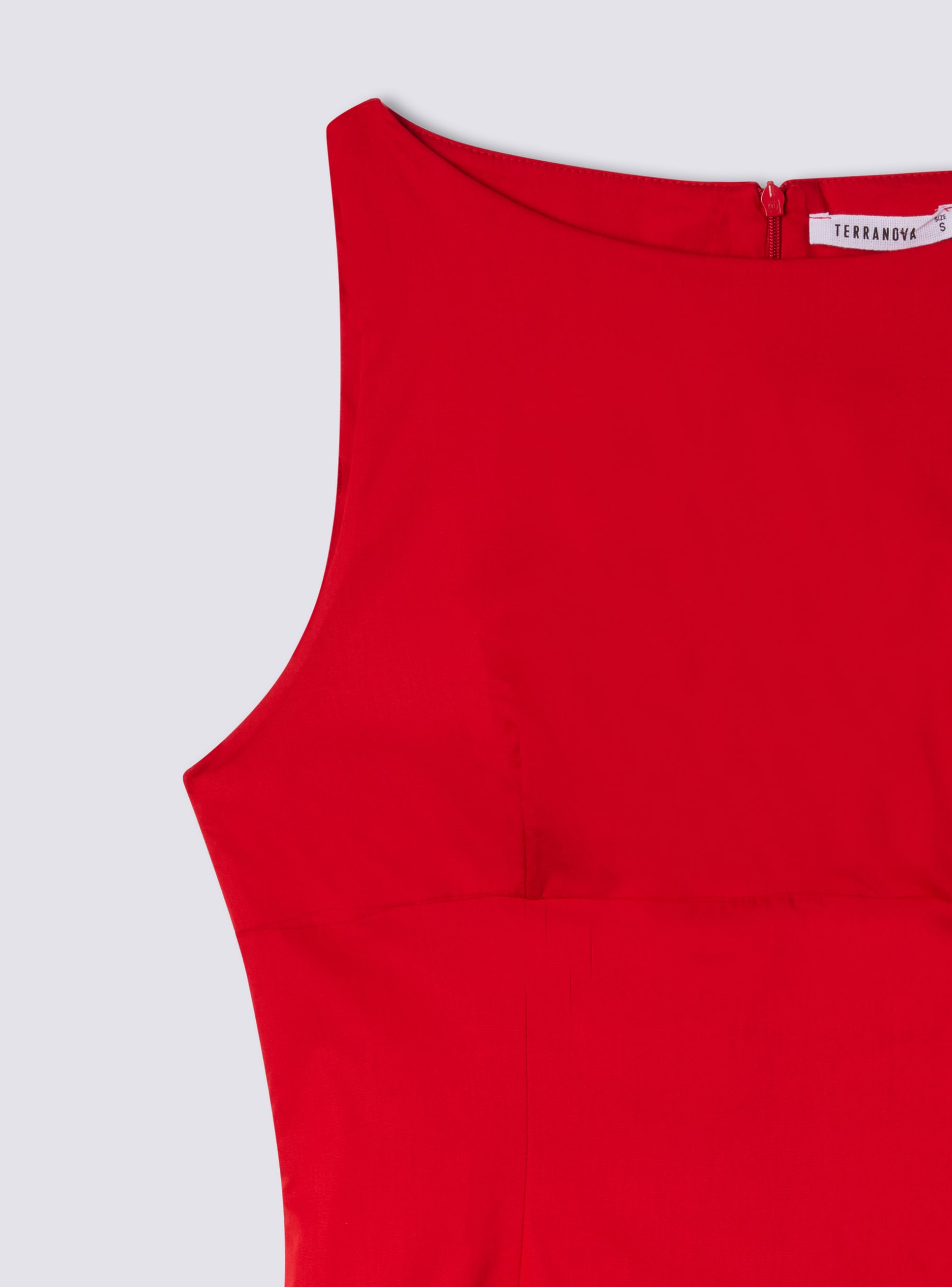 Vestito smanicato a pieghe Rosso Acquista Online Terranova