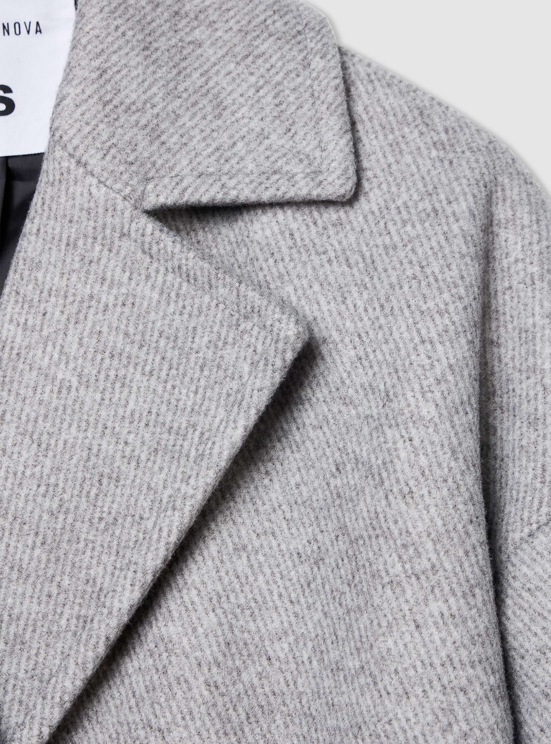 Middle grey melange Oversized double-breasted coat - Buy Online