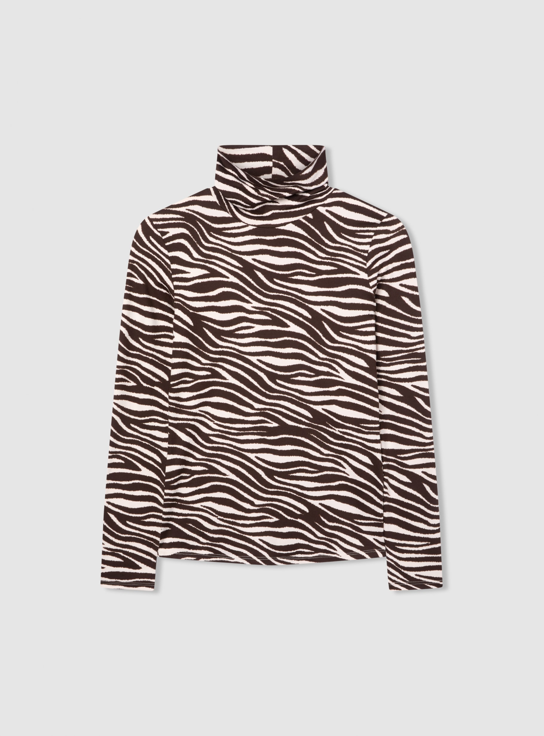 Var ivory Zebra print turtleneck T-shirt - Buy Online | Terranova