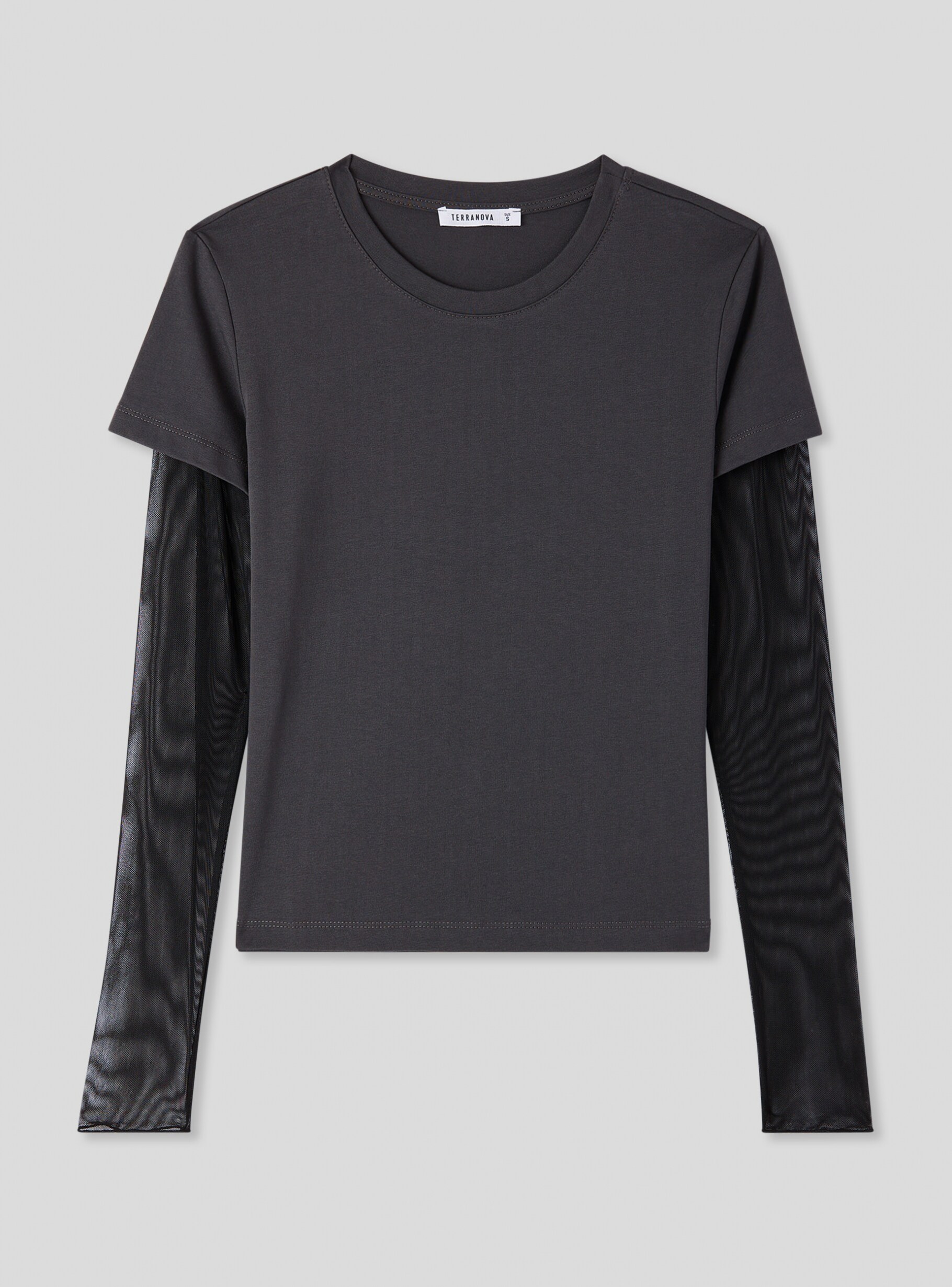 lead Long-sleeve T-shirt with tulle sleeves - Buy Online
