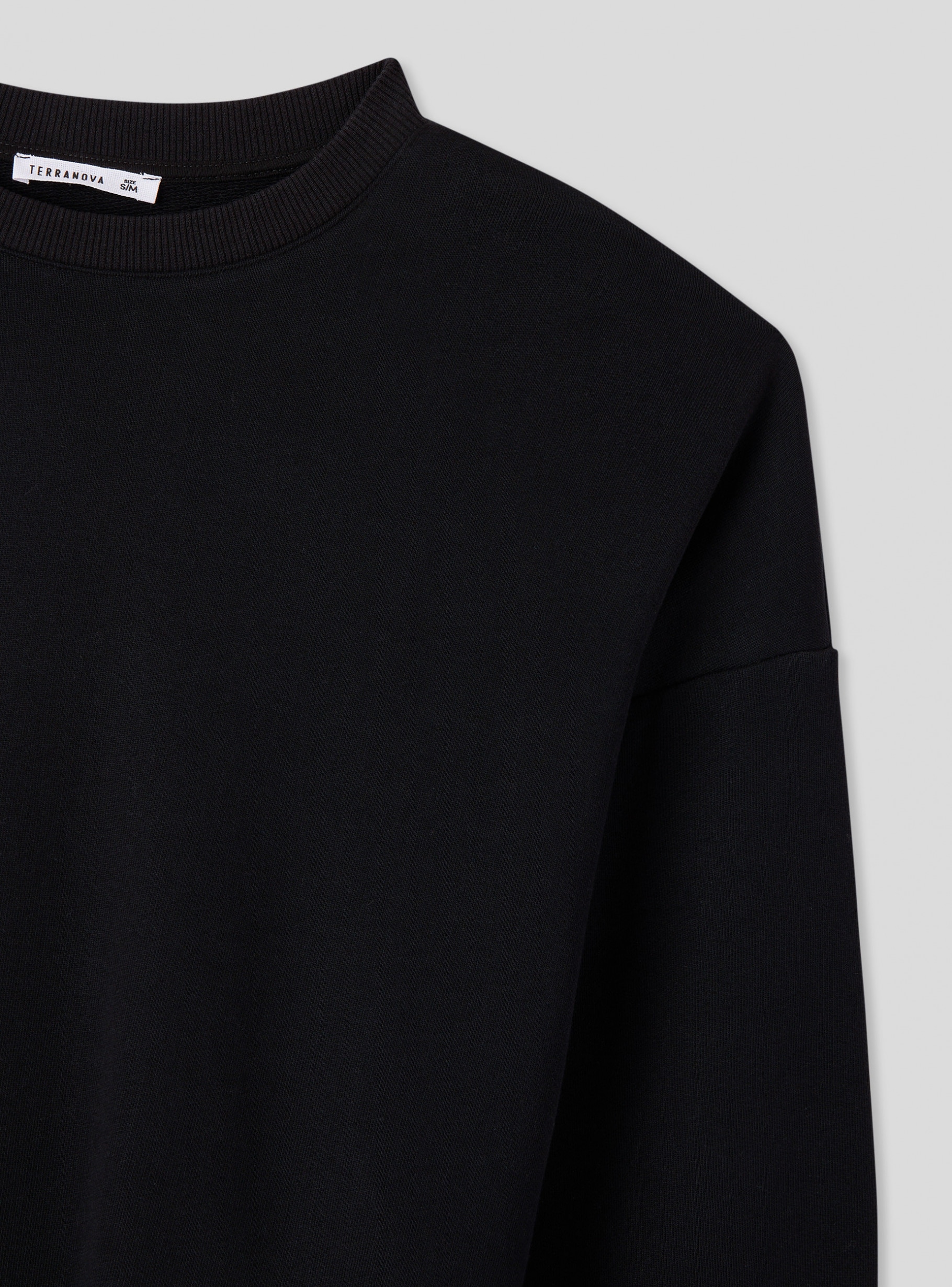 Black Oversized maxi sweatshirt without hood - Buy Online