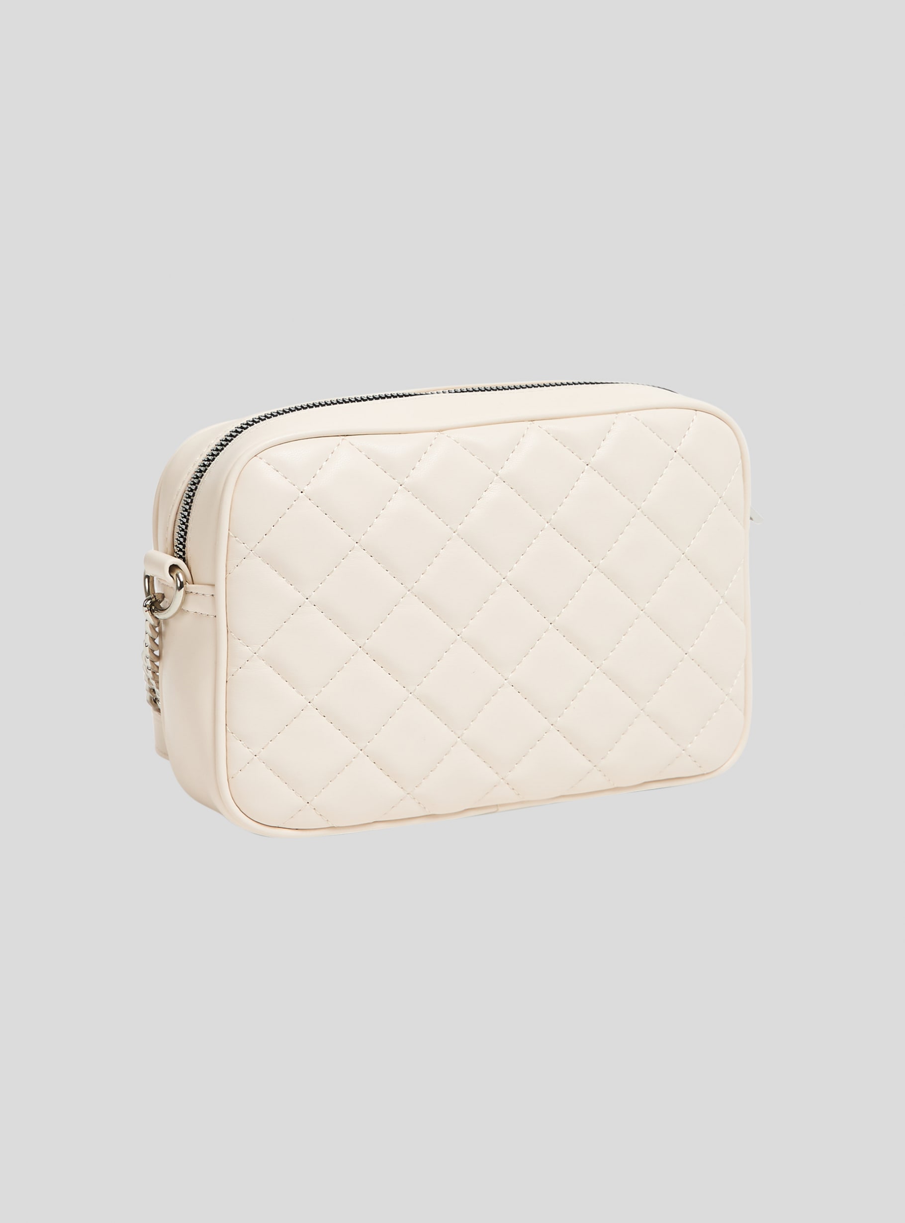 ●Fallett● Lettering Quilted Flap Crossbody Bag Ivory FA230 Clutch bag with quilted effect white women | Morgan