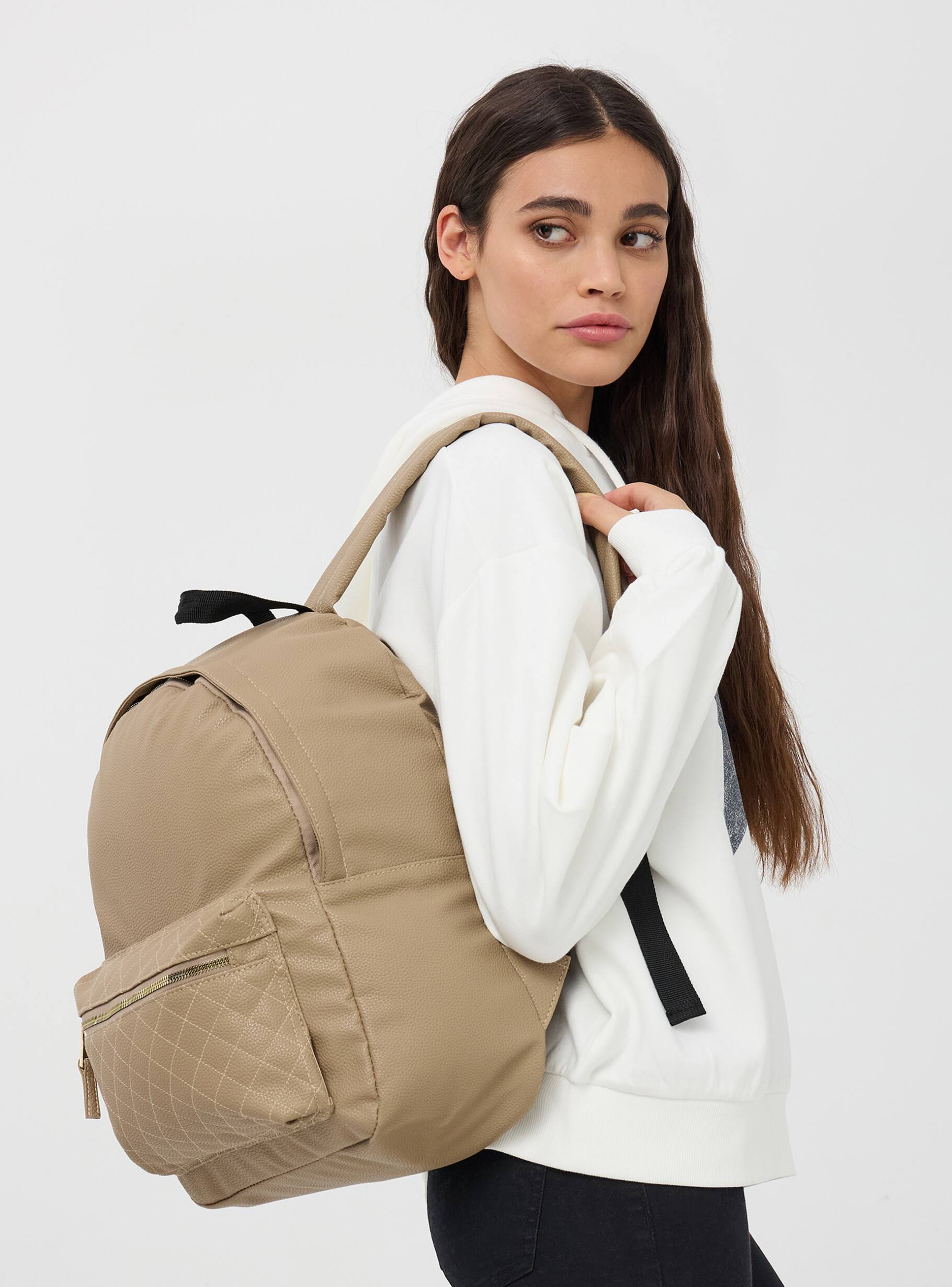 Faux leather rucksack fango Terranova