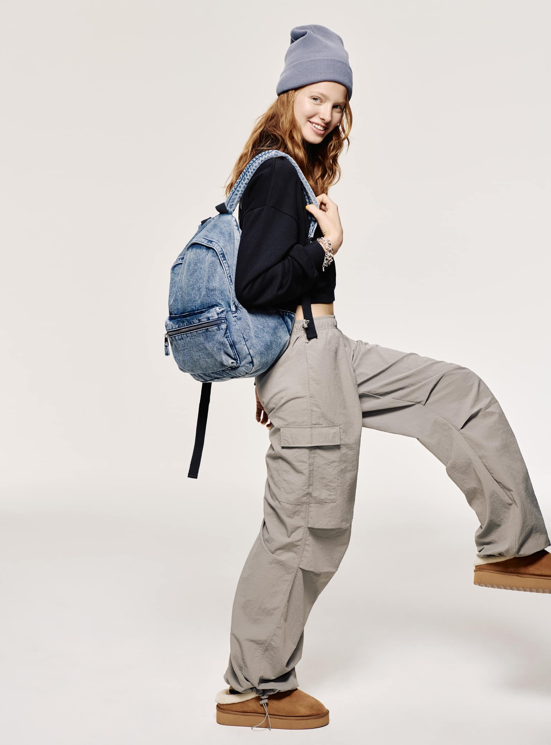 Light blue denim Denim rucksack Buy Online Terranova
