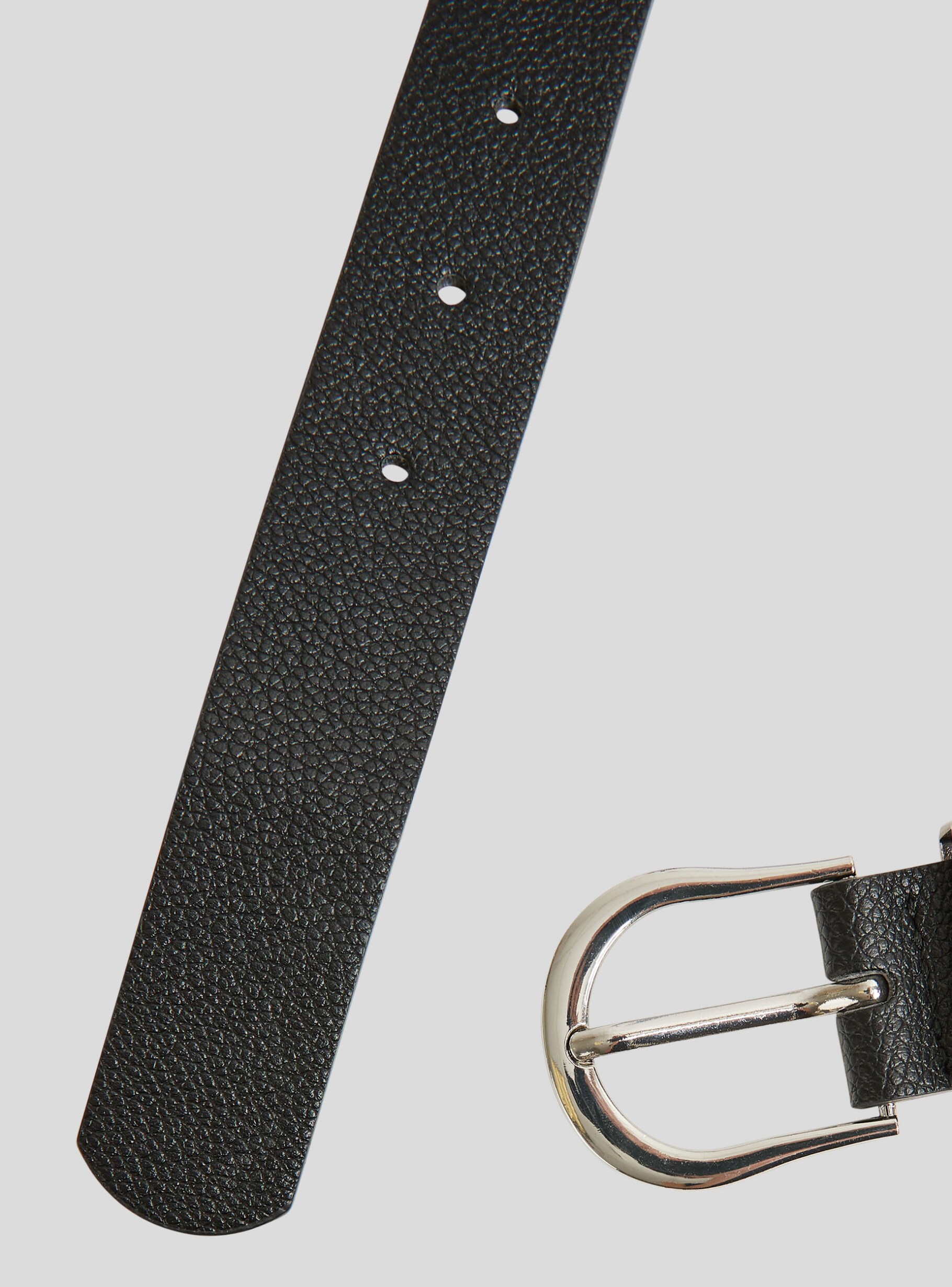 Średni pasek ze skóry ekologicznej Czarny Kup online Terranova sklep