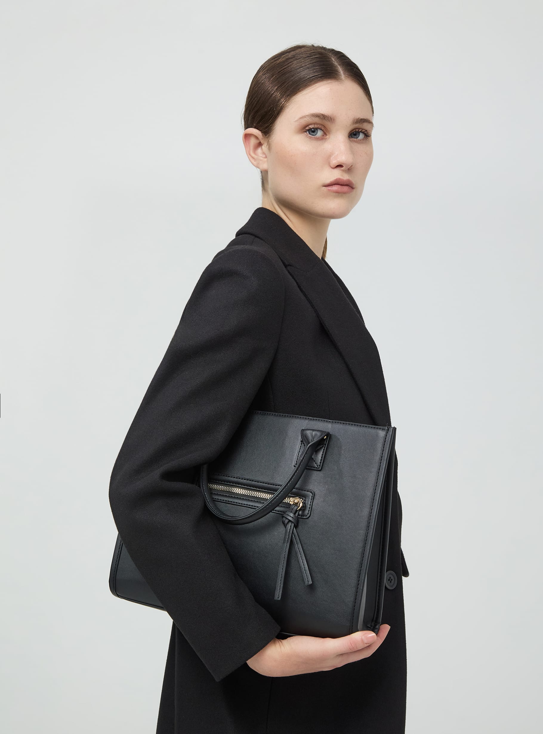 Sac noir simili cuir cheap