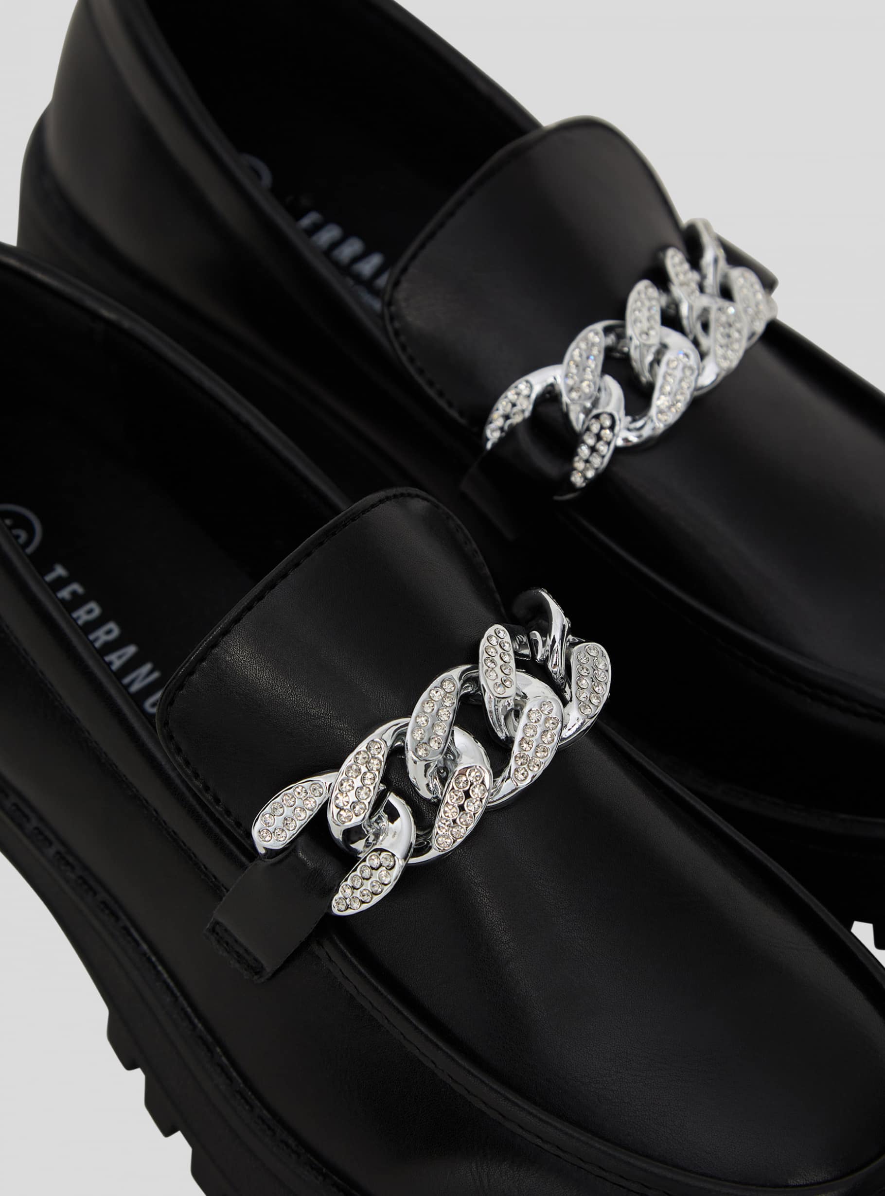 Silver and black loafers hot sale