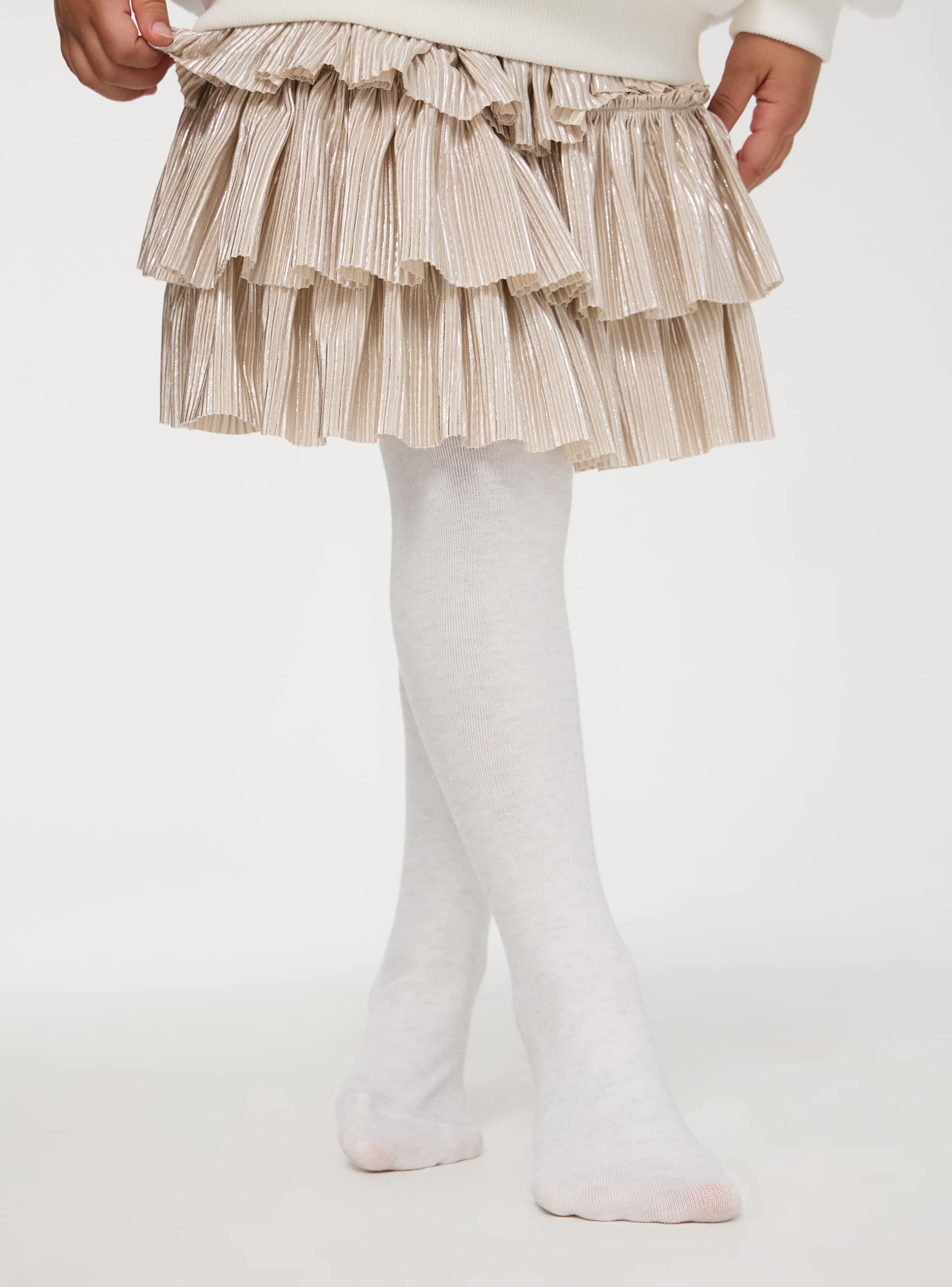 White wool Thick tights with lurex Buy Online Terranova