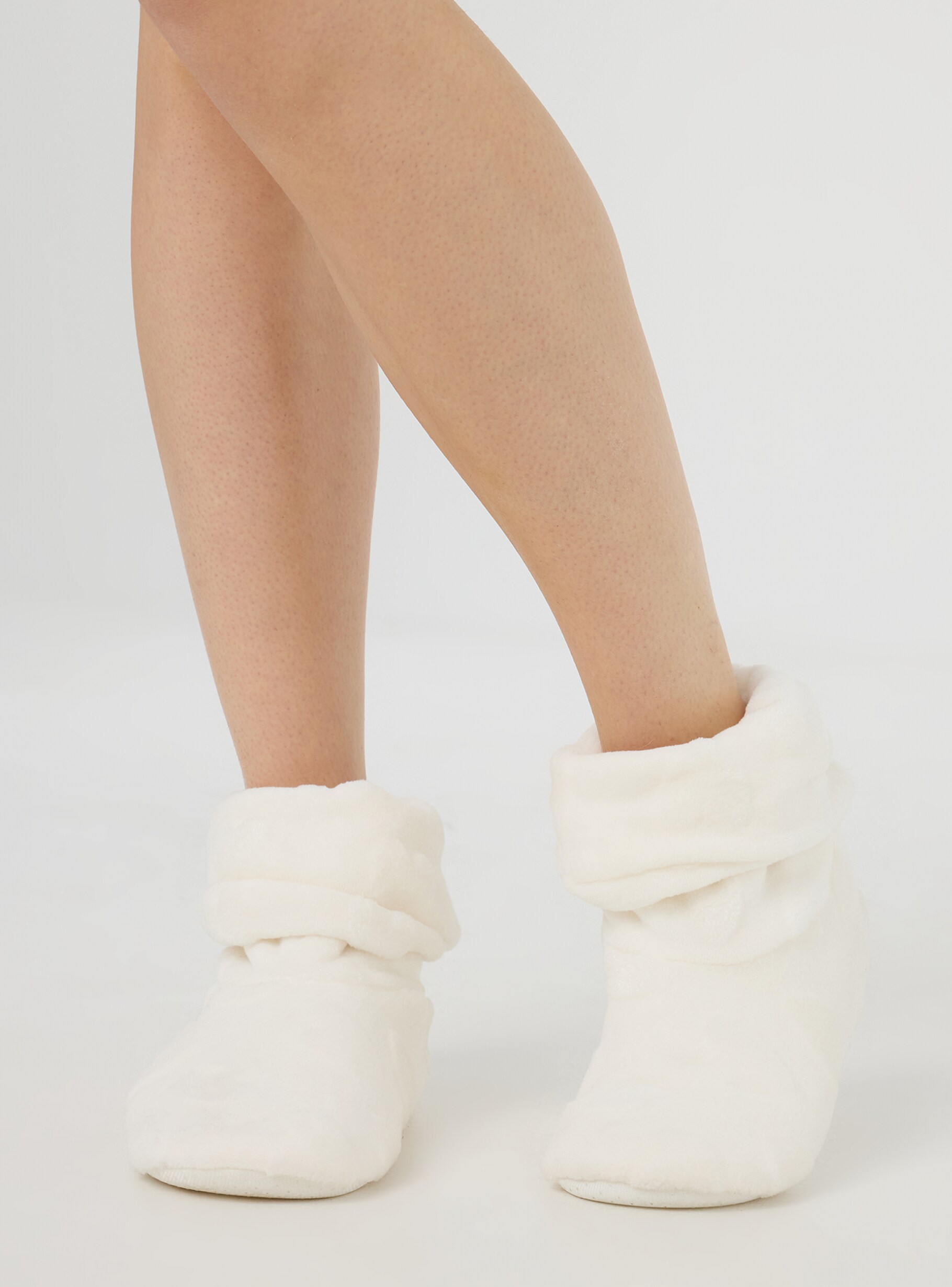White wool Soft bootie slippers Buy Online Terranova