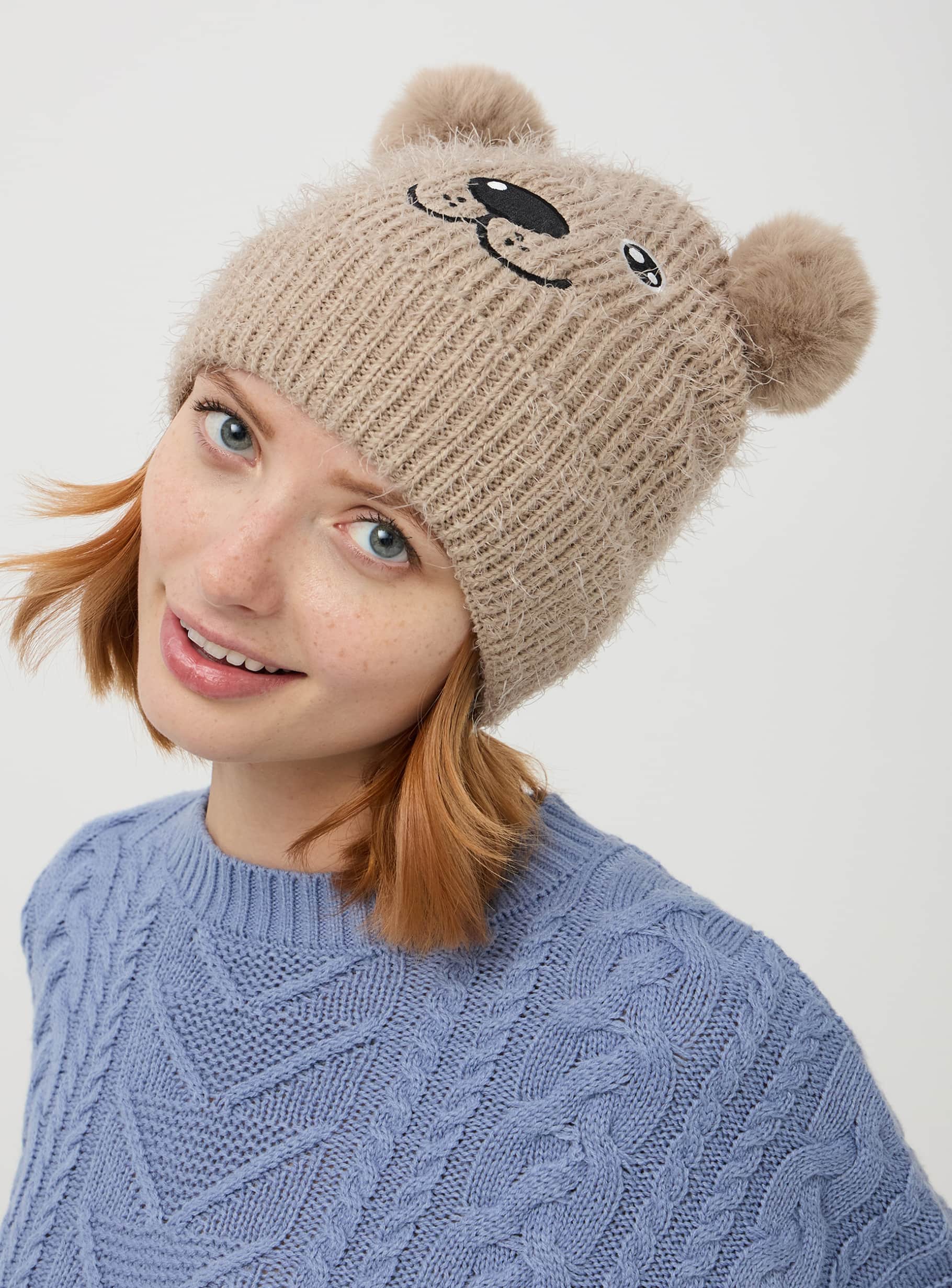 Teddy bear beanie hot sale