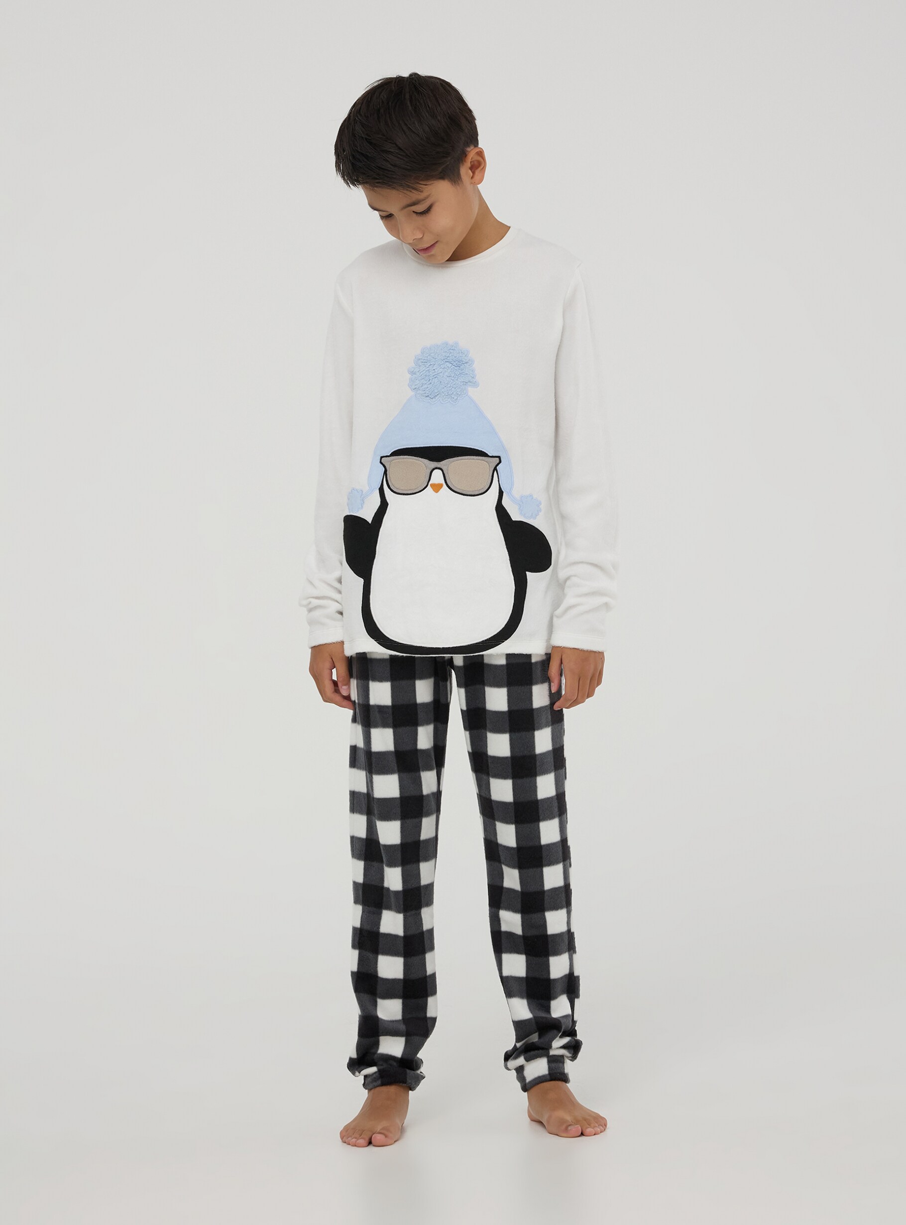 White wool Penguin pyjama set Buy Online Terranova