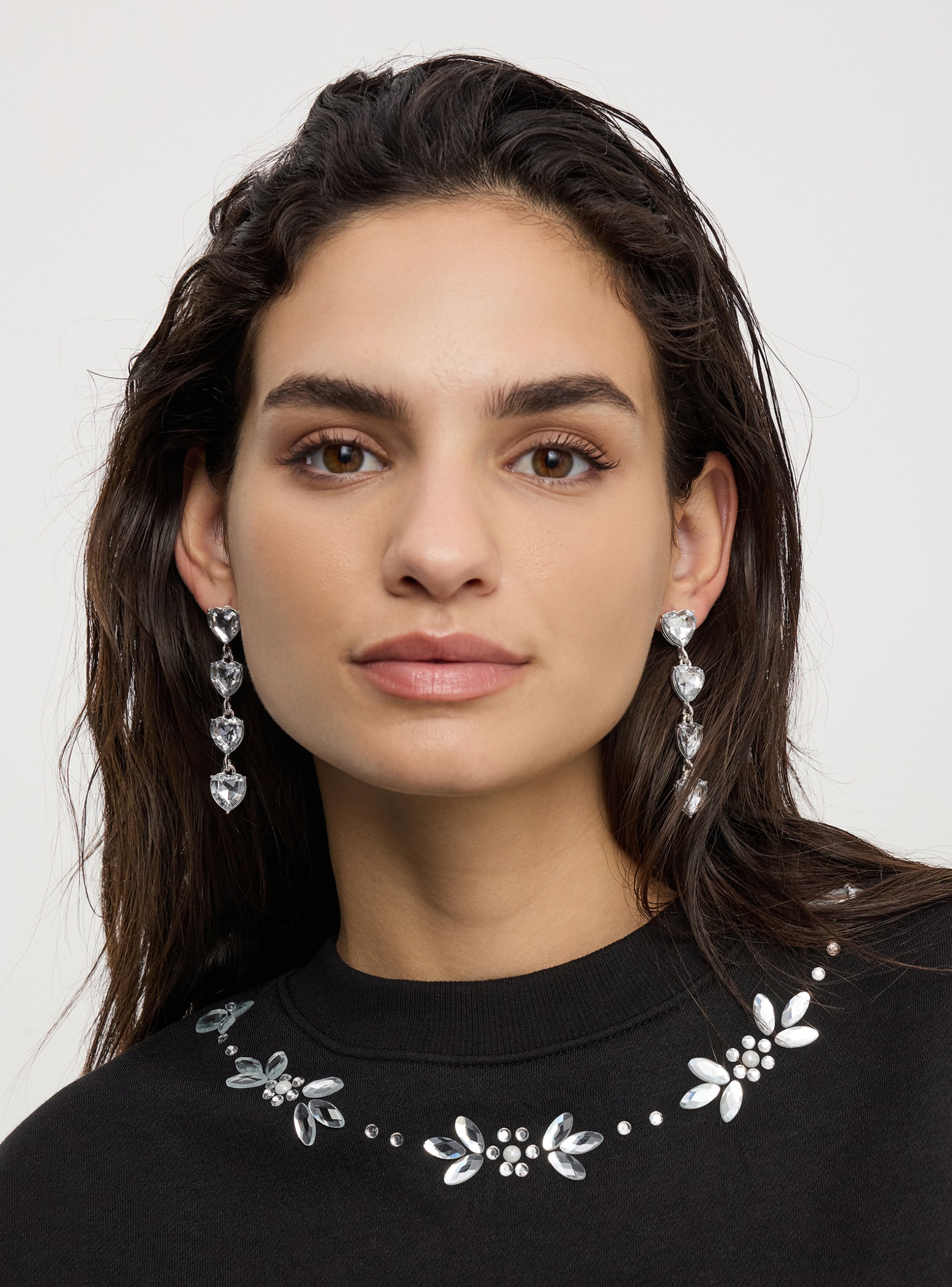 【HYERES LOR】25SS★ Nova Silver (W) Full Pave Earrings Navajo Feather Earrings in silver. | Harpo Paris