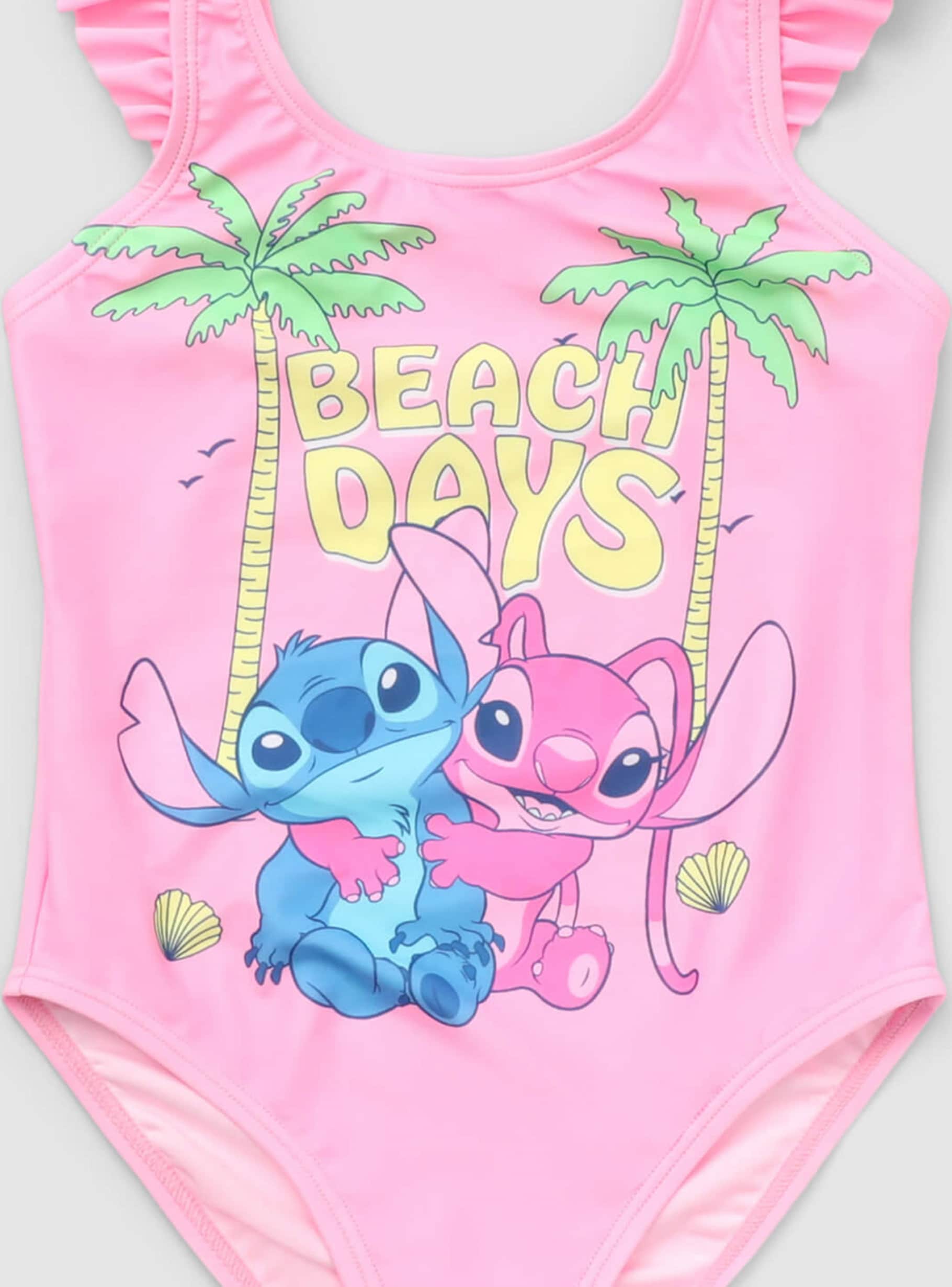 Pink fluo One-piece swimsuit with Stitch® print - Buy Online