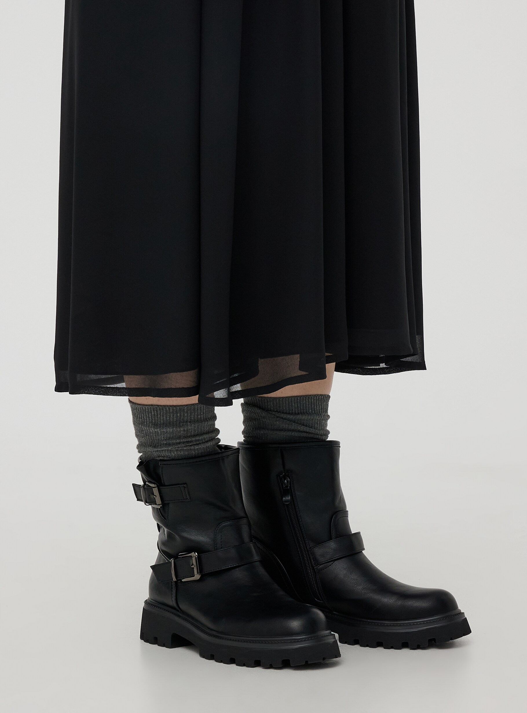 ロングブーツ NOIRNINE Leather Buckle Boots 4BMM039 Black Biker boots - Buy Online | Terranova