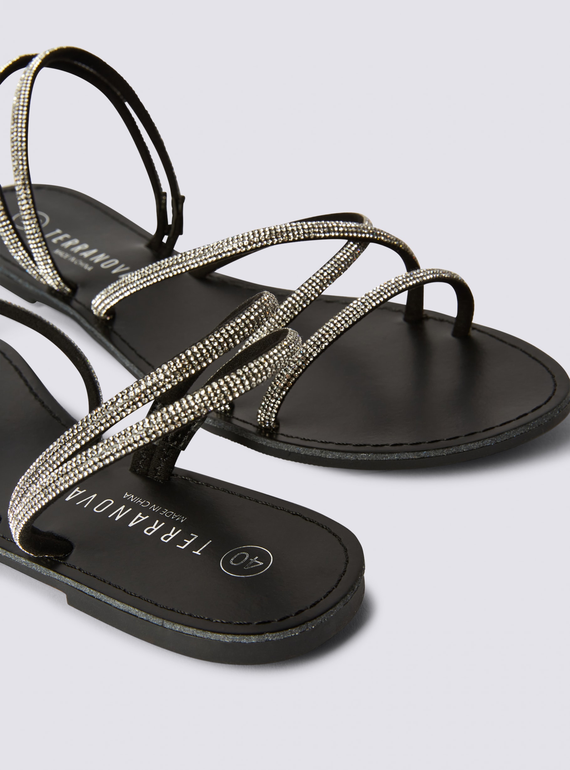 Eram Tong Strass Eram Sandals Chaussures Mules Femme Extra Hautes