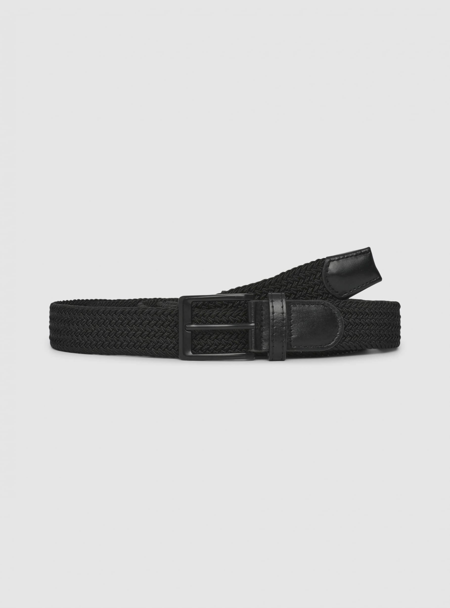Braided elastic tape belt black Terranova