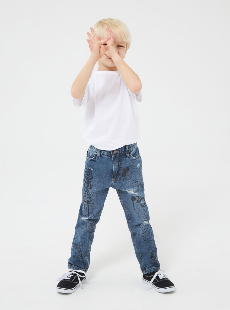 Pantalone Jeans Lungo Детски дрехи за момчета 010