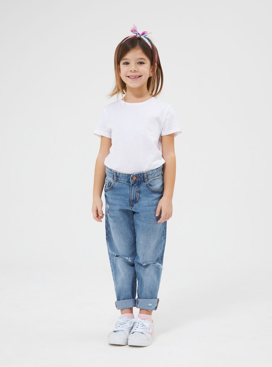 Pantalone Jeans Lungo Детски дрехи за момичета 010