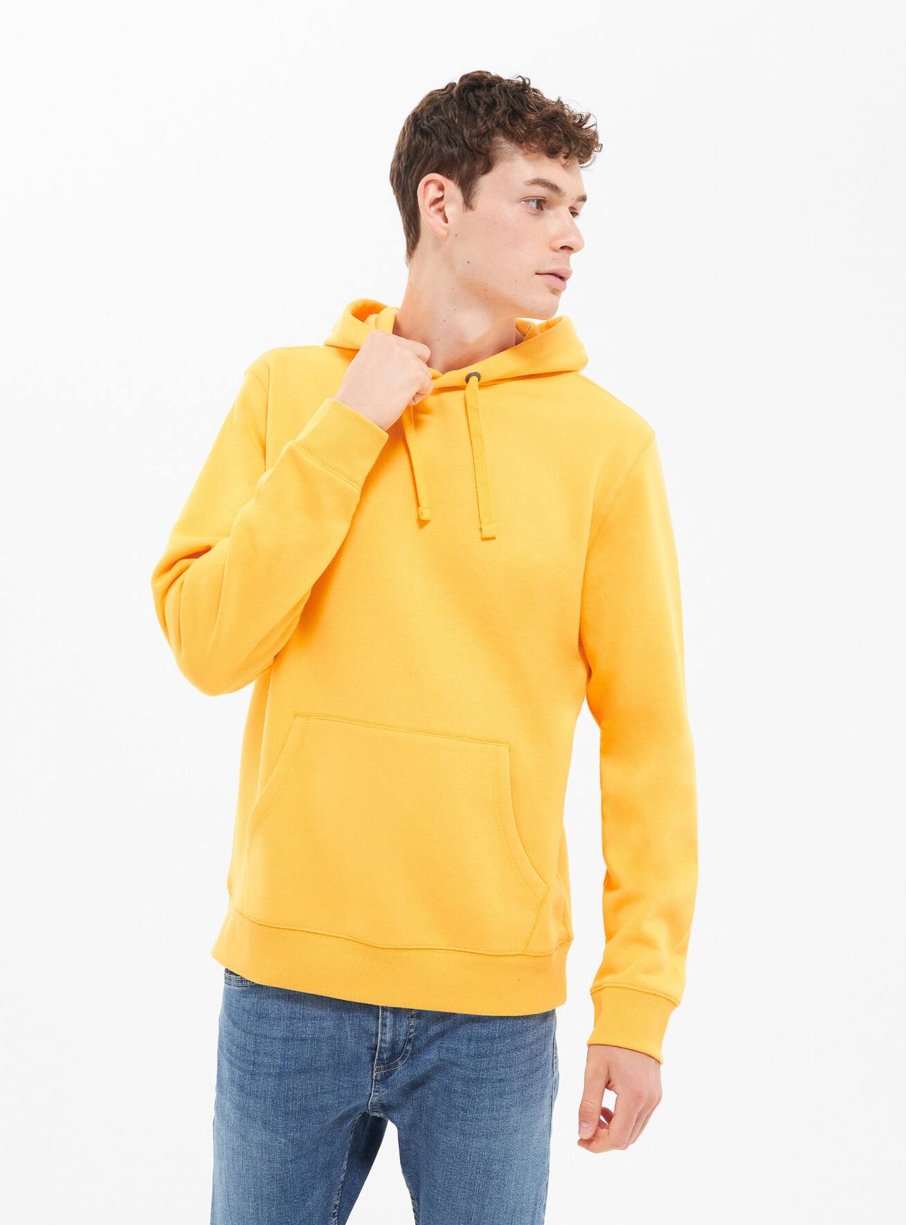 Basic hooded sweatshirt yellow sun Terranova