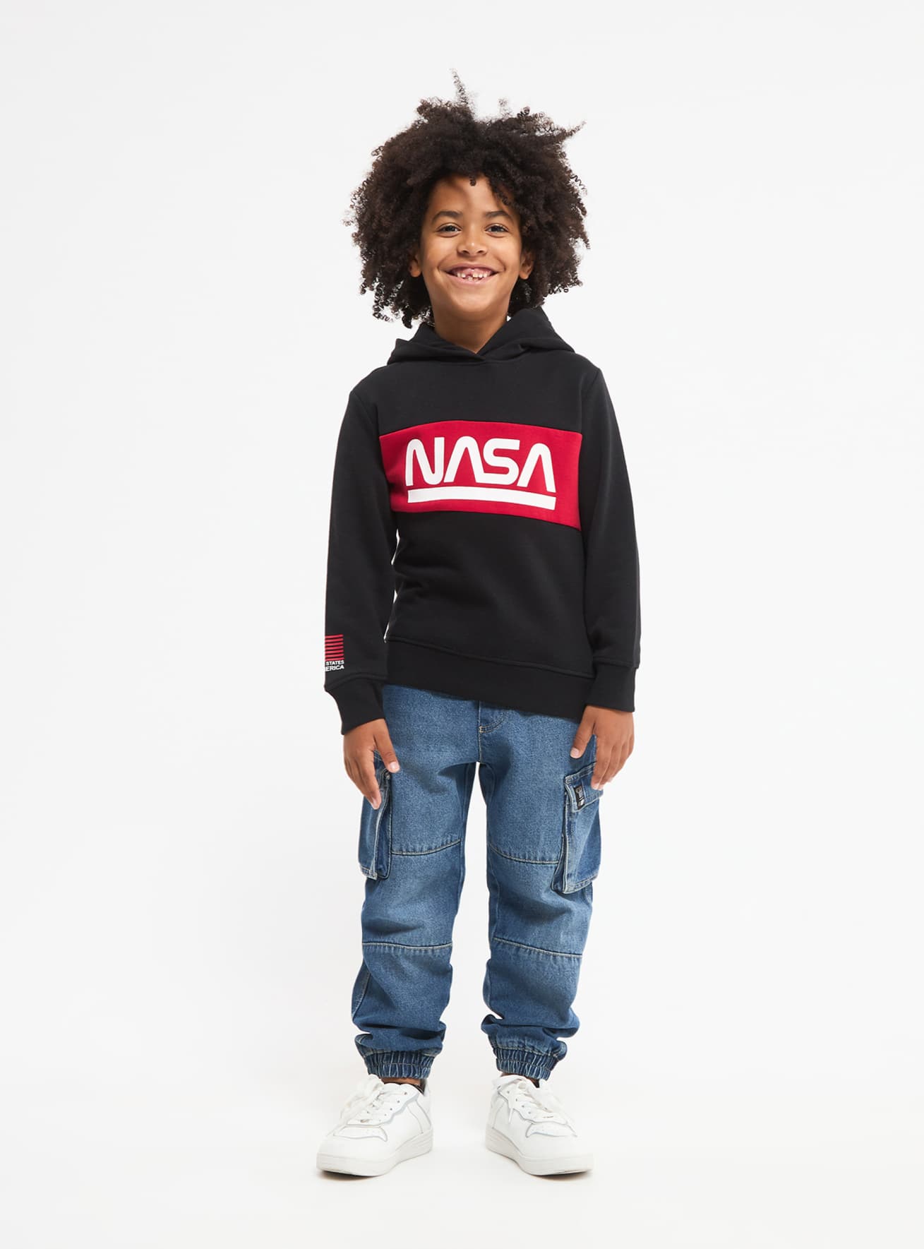 Felpa nasa con cappuccio discount
