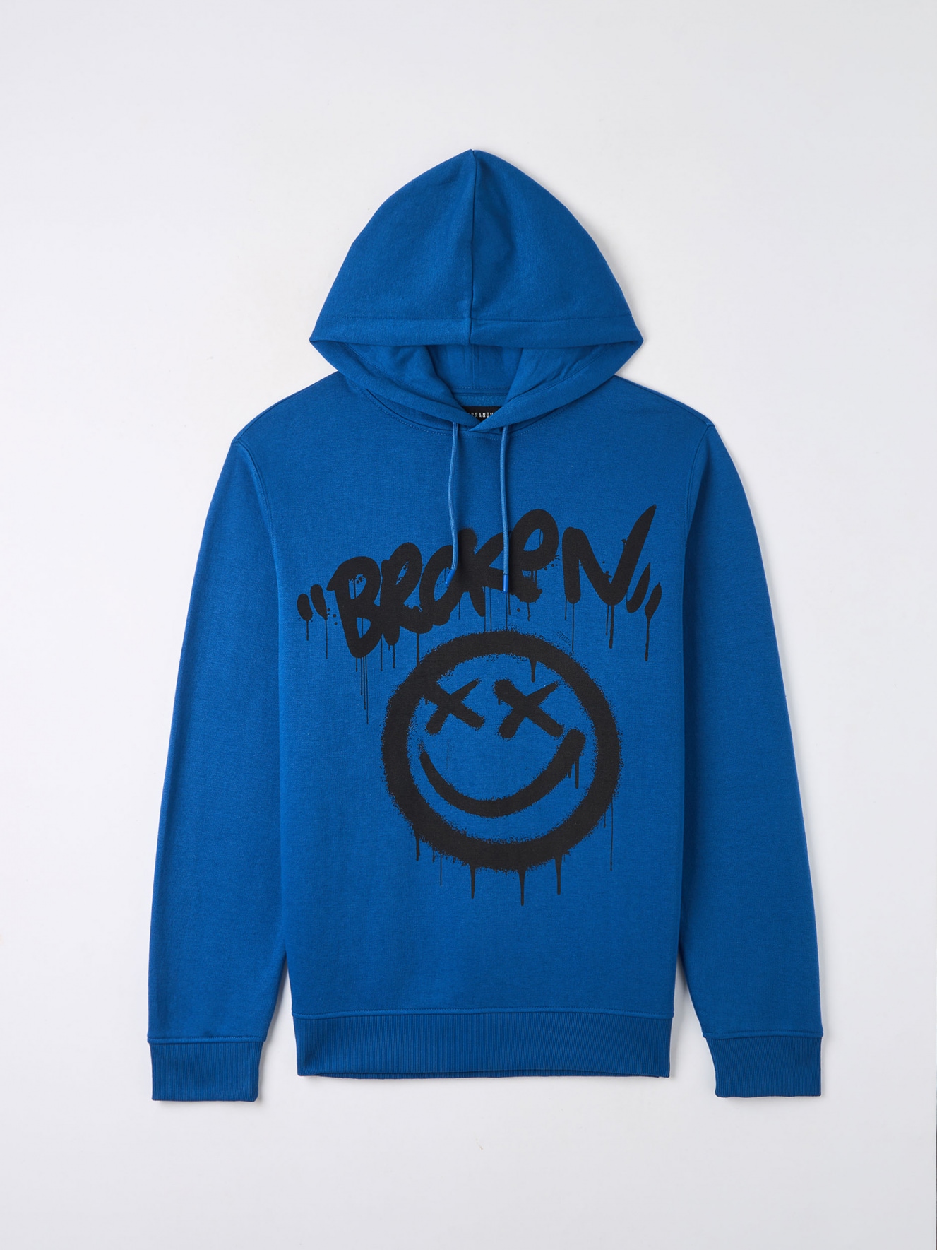 Hooded sweatshirt with streetwear print bluette Terranova