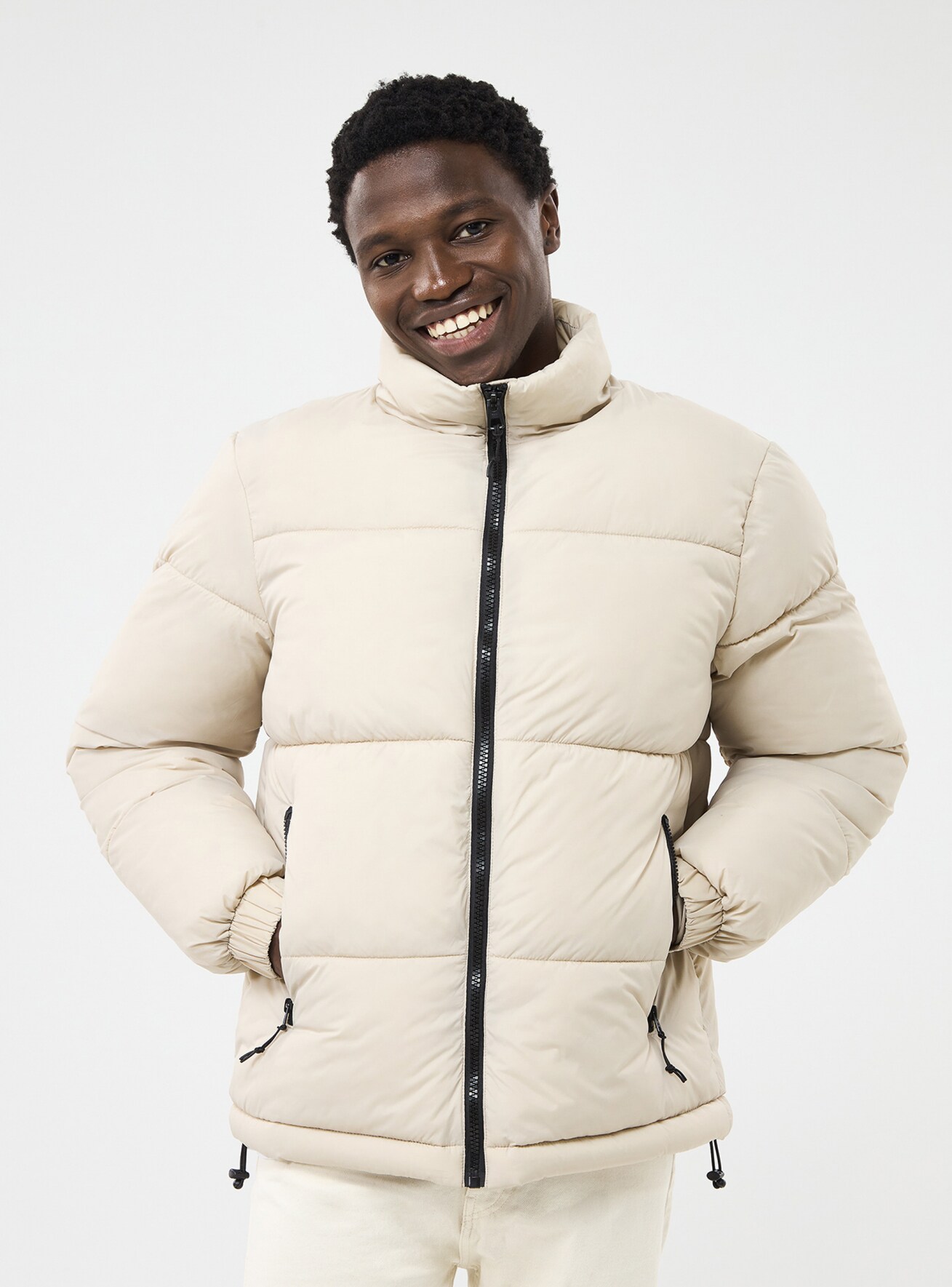 Cream padded jacket online