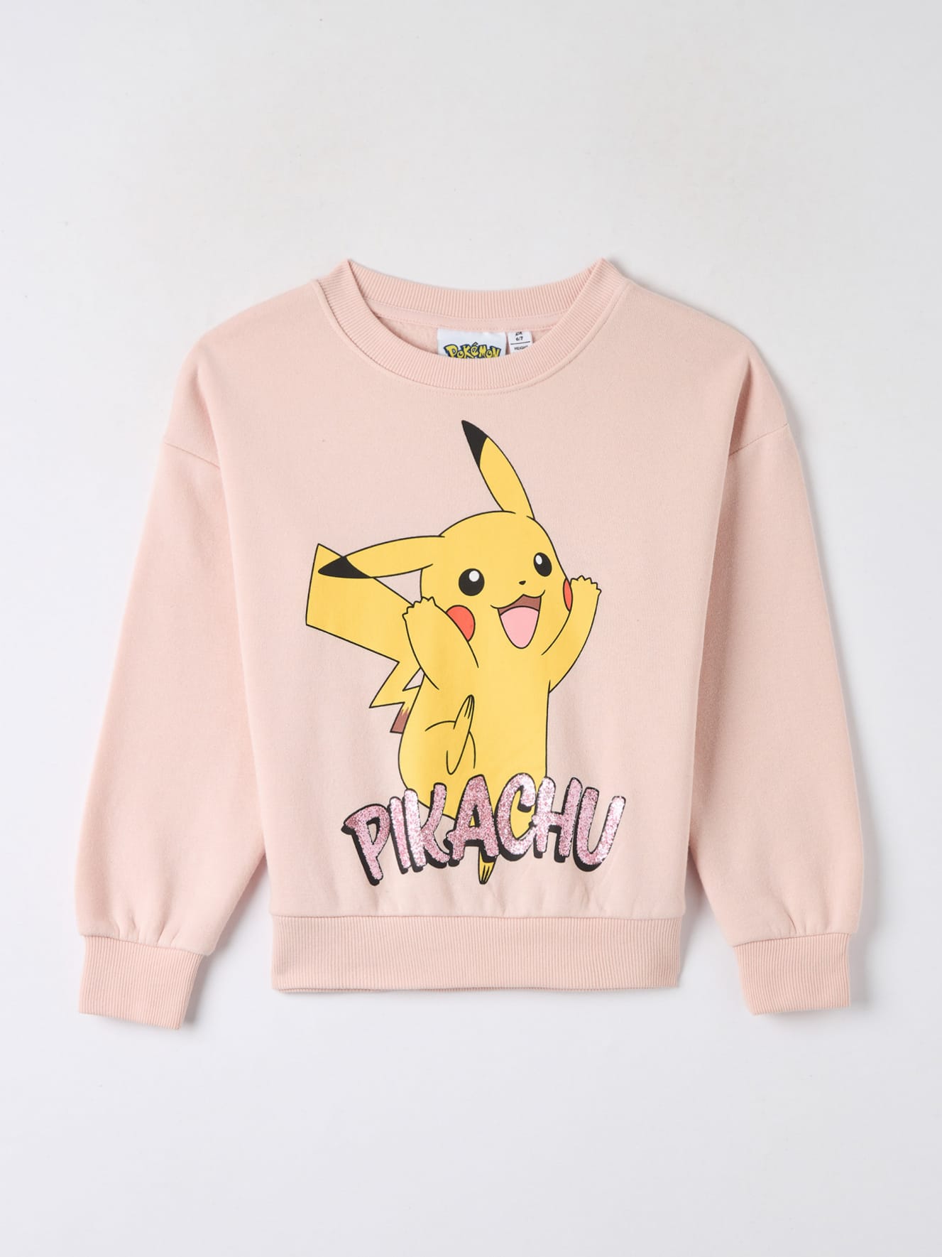 Crew neck sweatshirt with Pokemon print pink powder Terranova