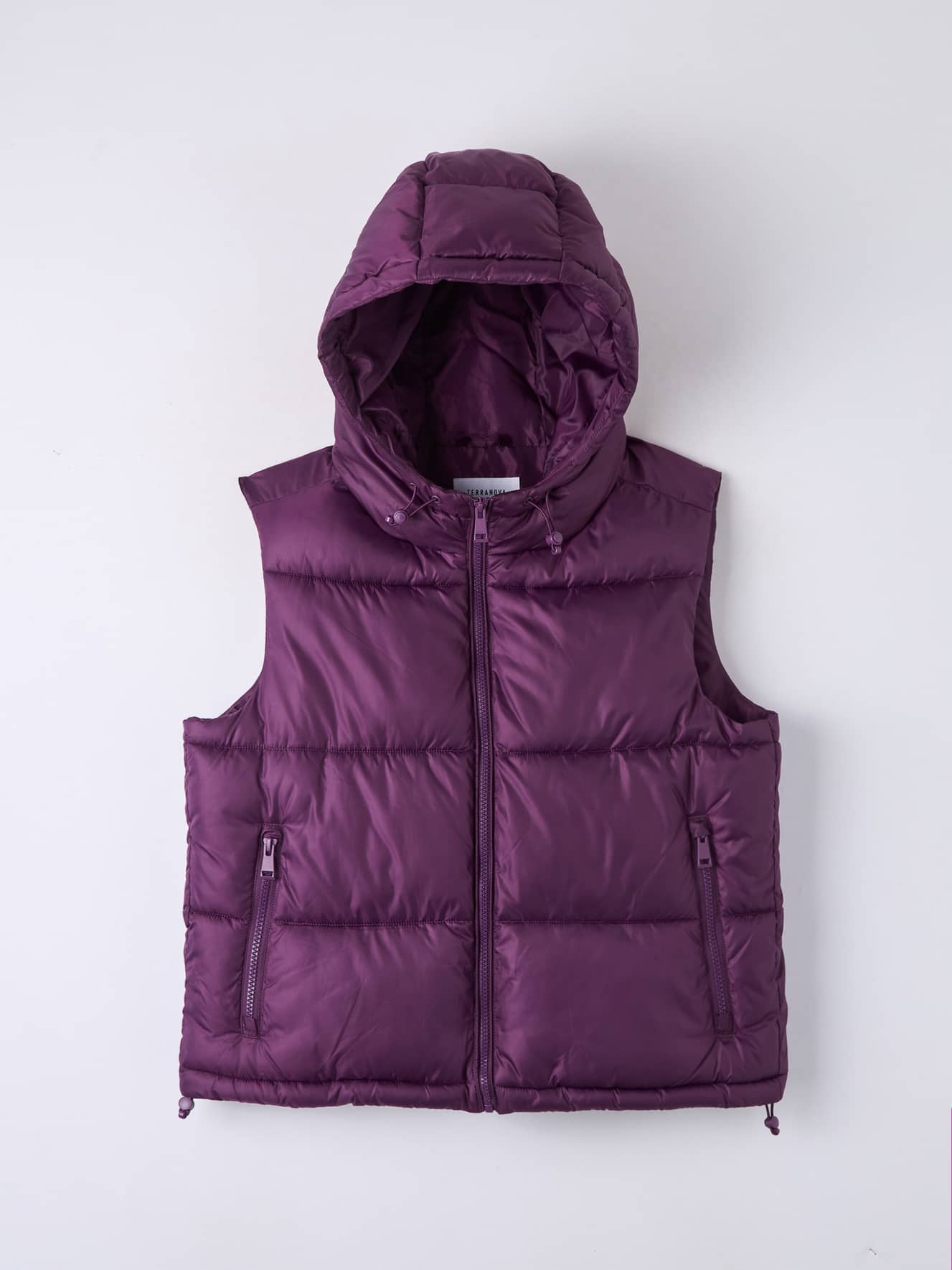 Purple puffer vest with hood hotsell