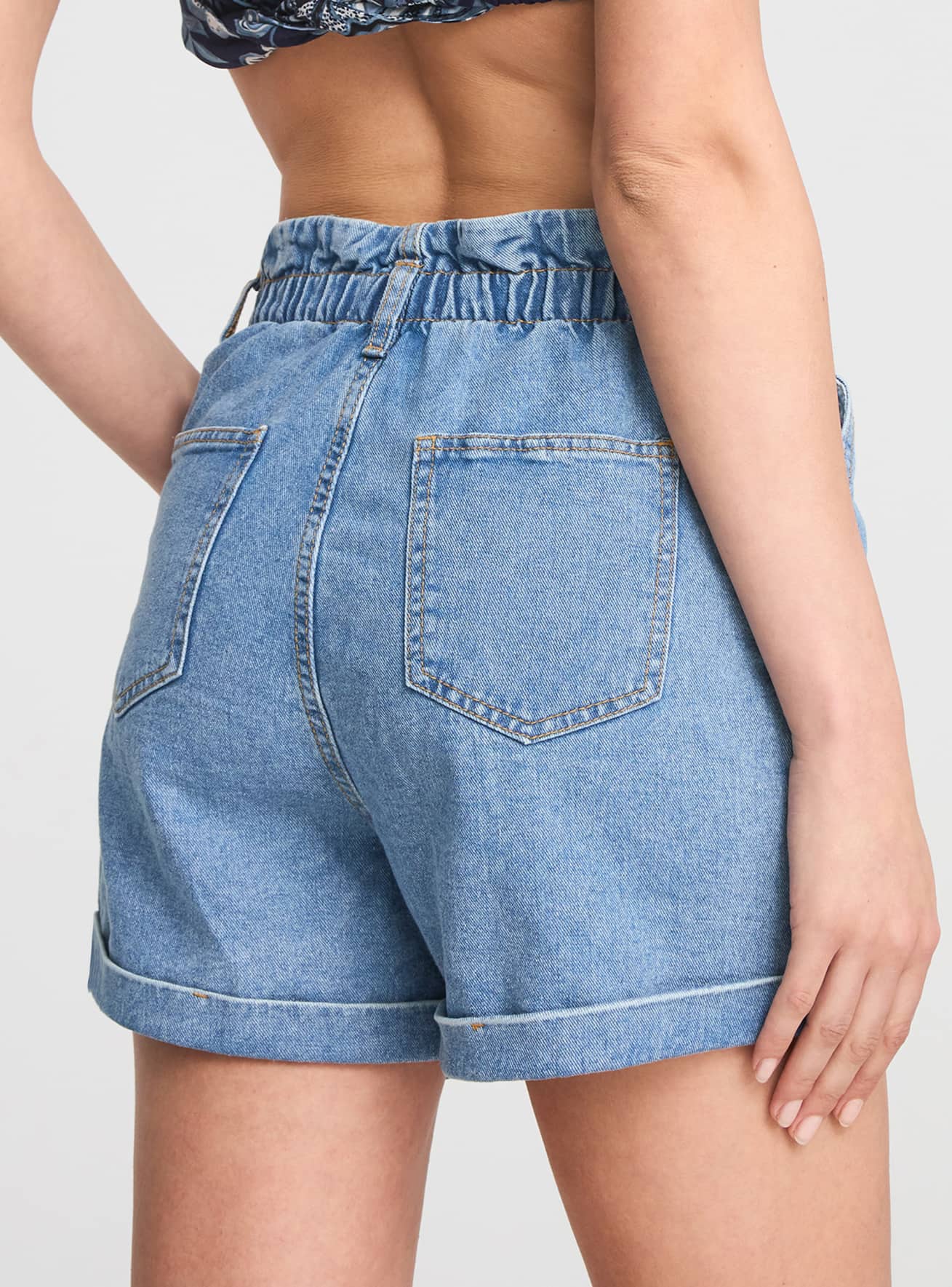 Shorts di jeans paperbag