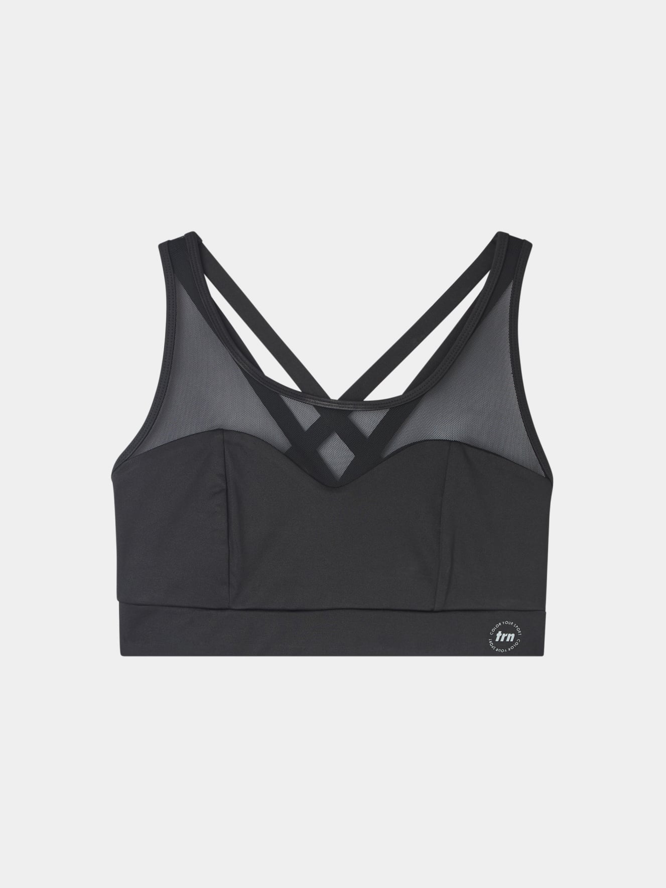 Bra top con inserti trasparenti