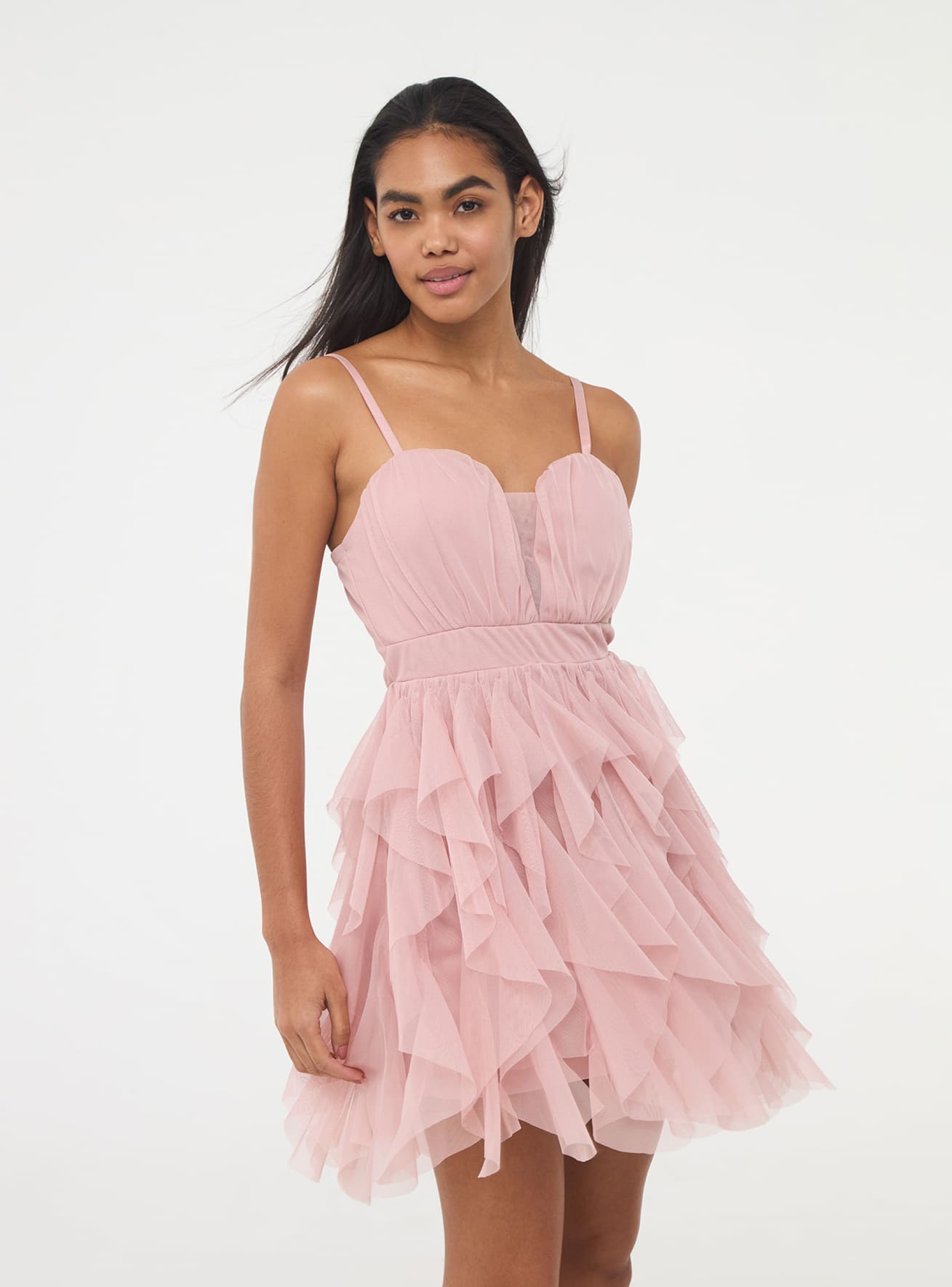 Robe tulle rose poudré top