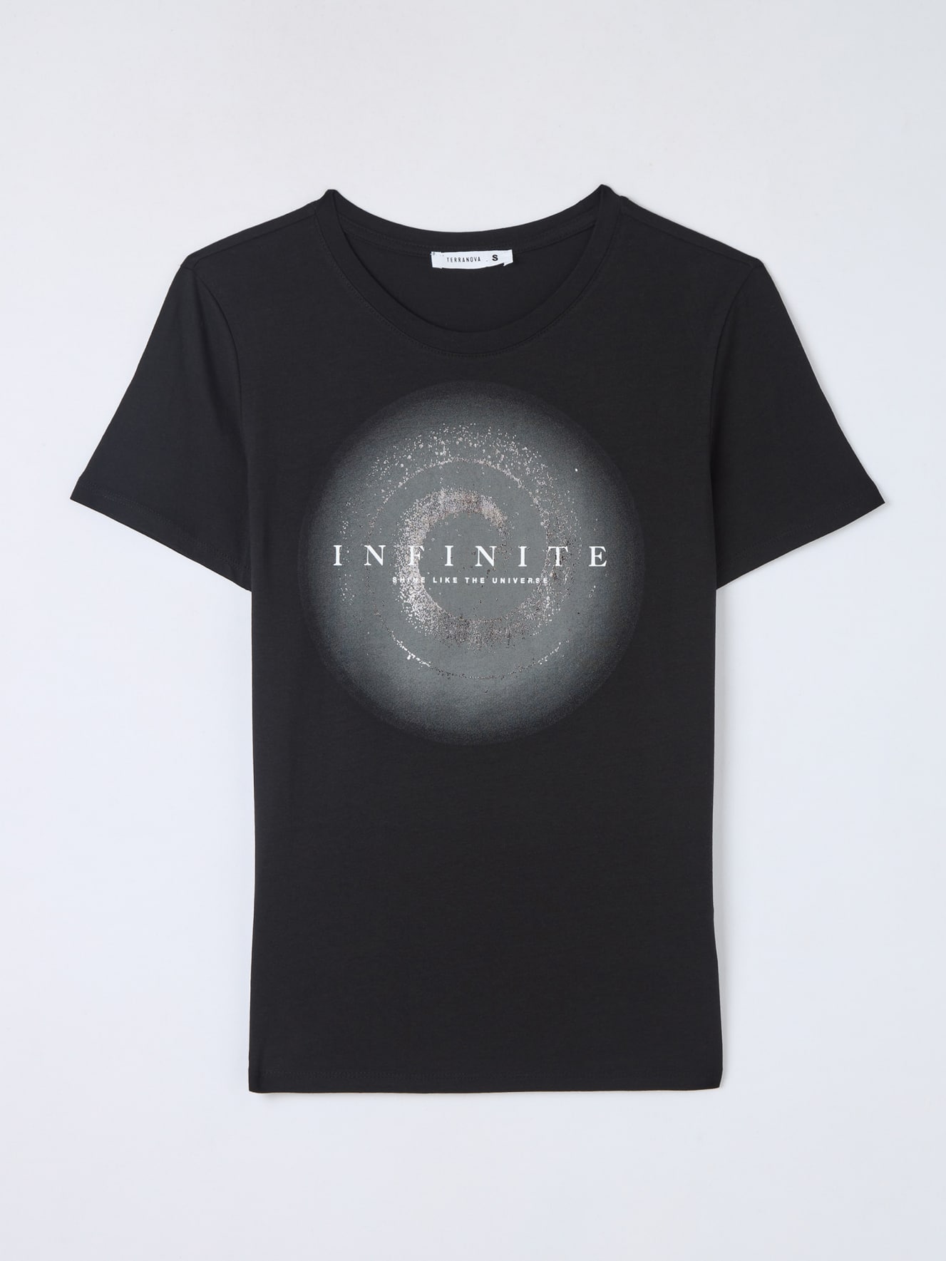 T-shirt scritta e stampa laminata