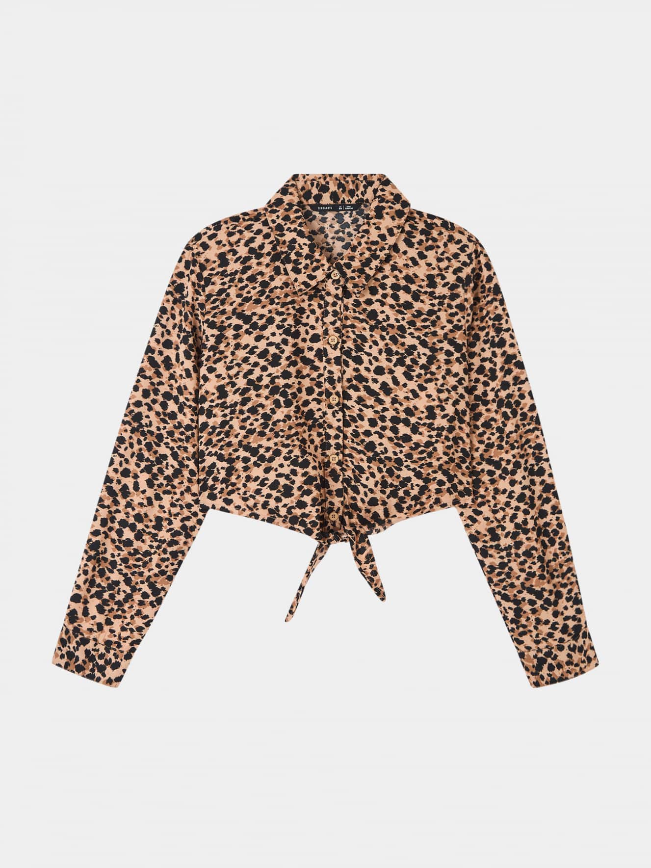 Camicia crop animalier