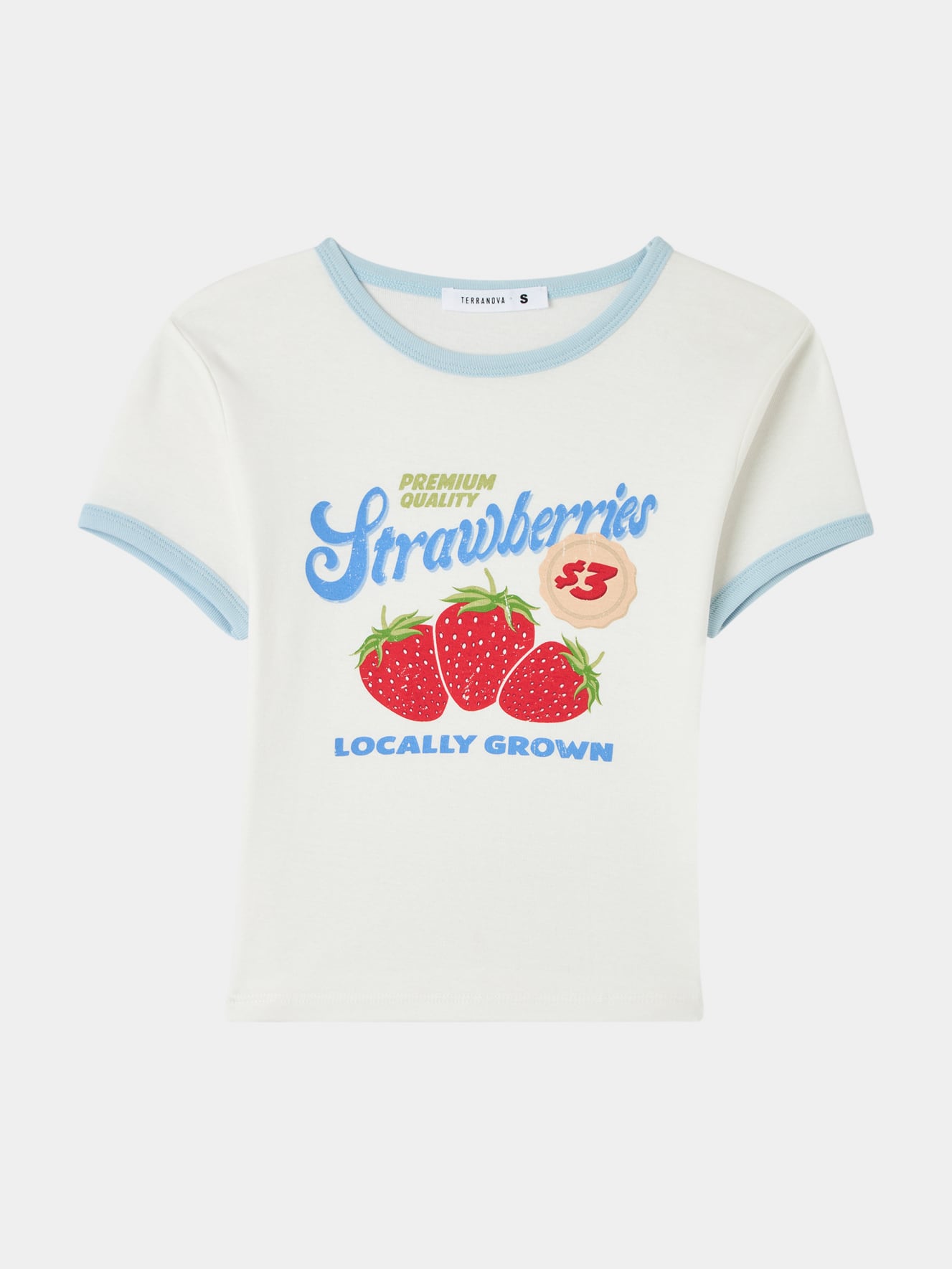 T-shirt crop stampa frutta