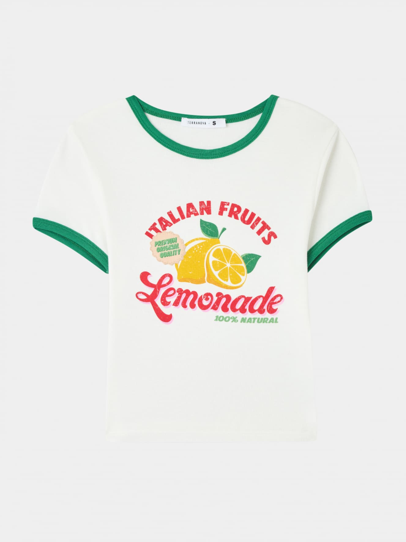 T-shirt crop stampa frutta