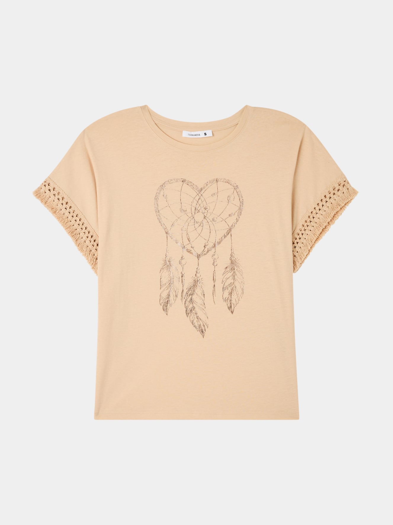 T-shirt oversize stampa scaccia pensieri