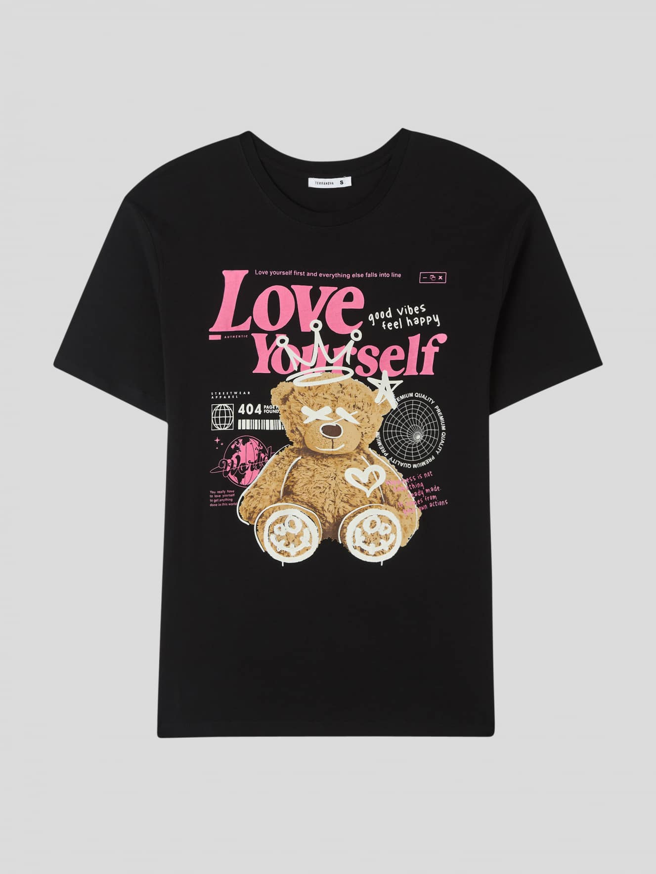 T-shirt oversize stampa orsetto 