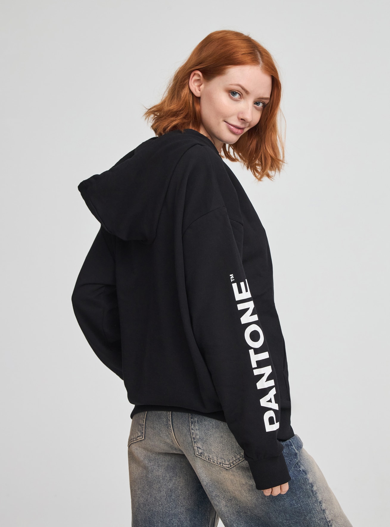 Black Oversized hoodie with Pantone™ print - Buy Online Black Oversized hoodie with Pantone™ print - Buy Online