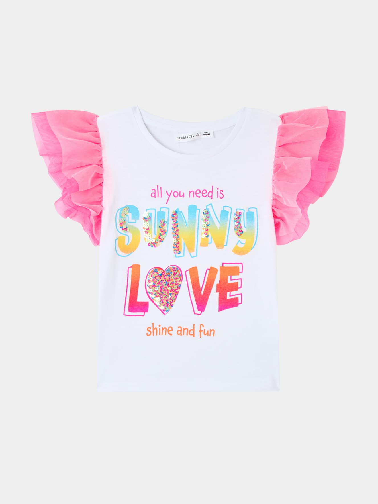 T-shirt scritta paillettes
