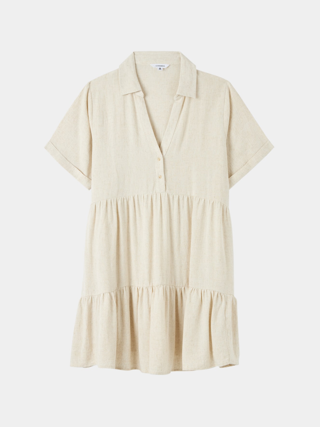Abito camicia in misto lino
