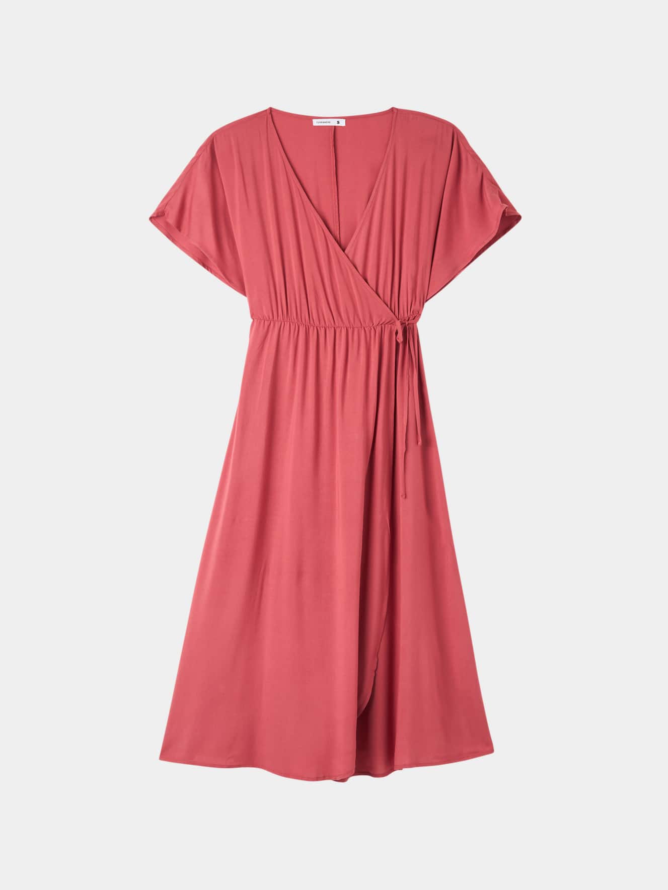 Abito incrocio in viscosa Rosso india Acquista Online Terranova