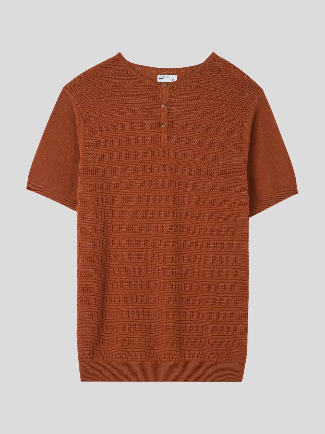 T-shirt a serafino in maglia