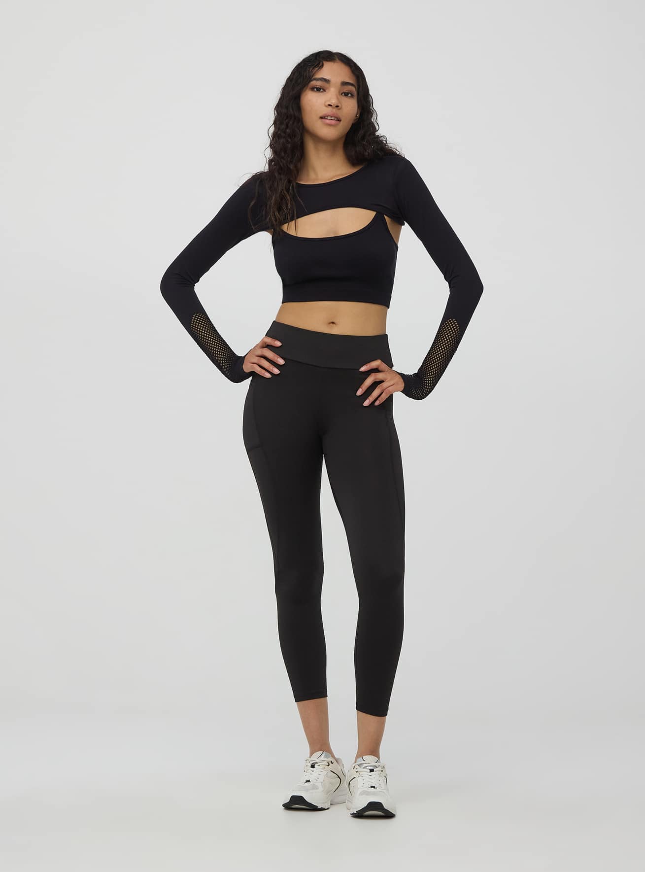 Black Microfibre sports leggings Buy Online Terranova