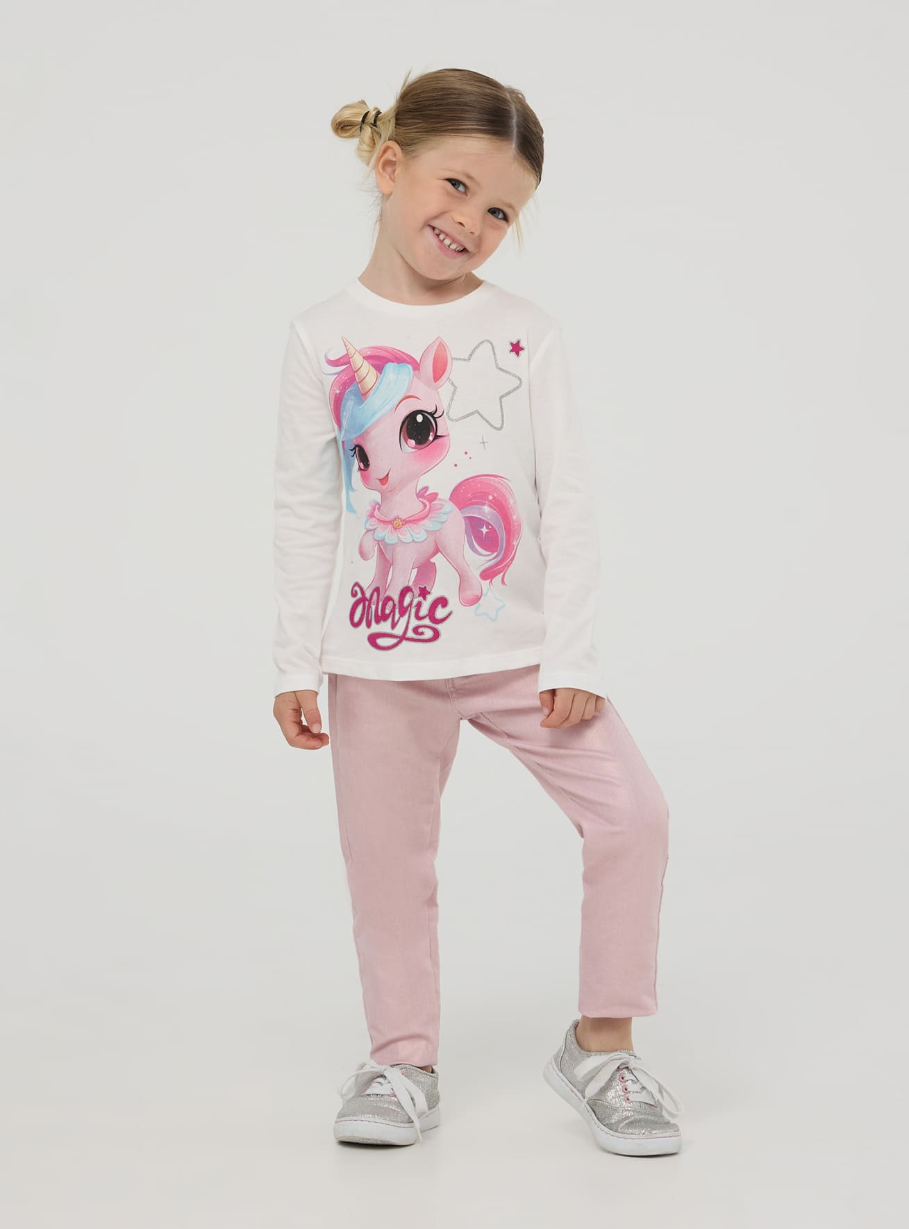 T shirt con stampa unicorno Bianco lana Acquista Online Terranova