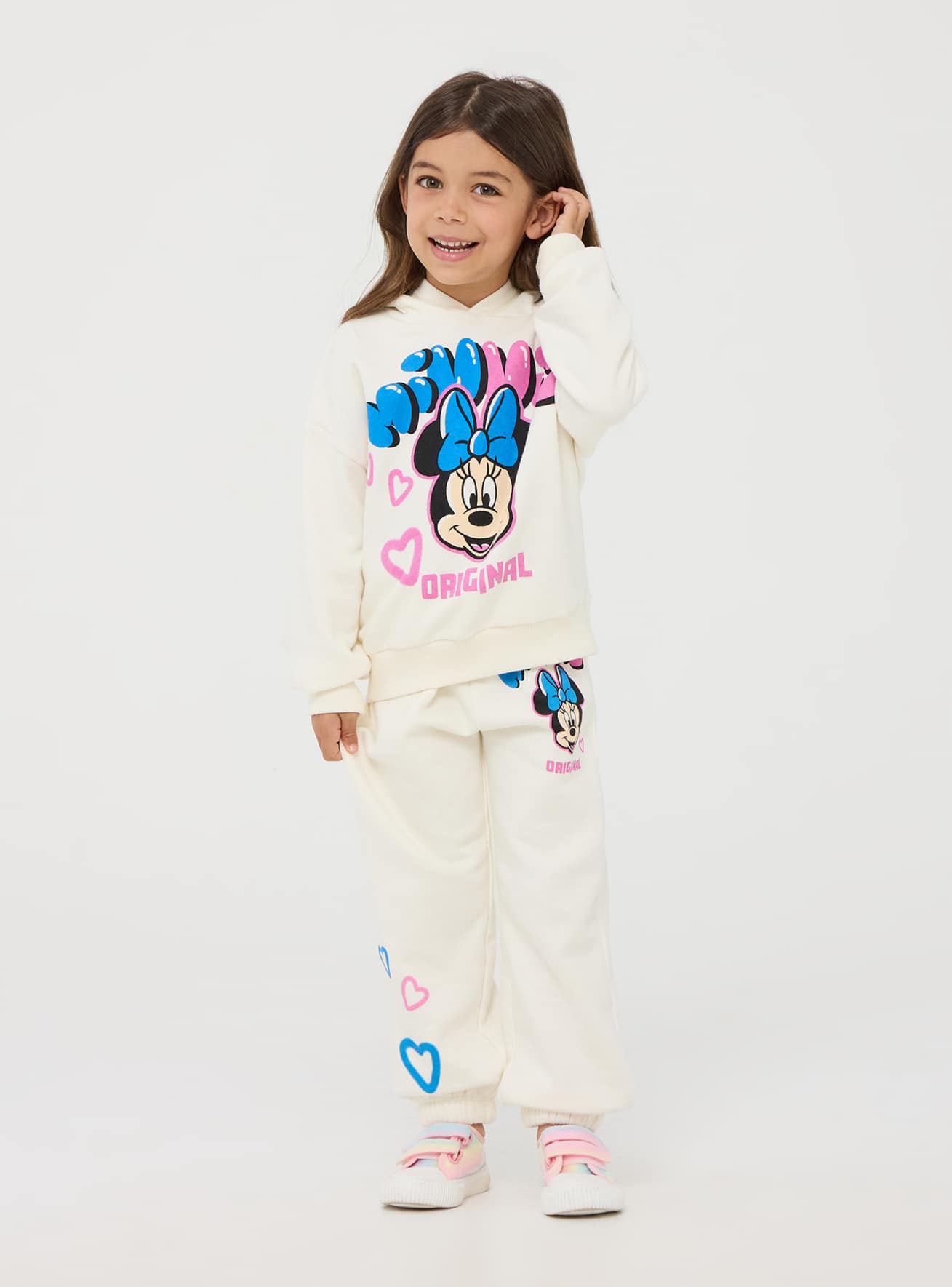 Felpa Minnie con cappuccio e dettaglio orecchie Bianco lana Acquista Online Terranova