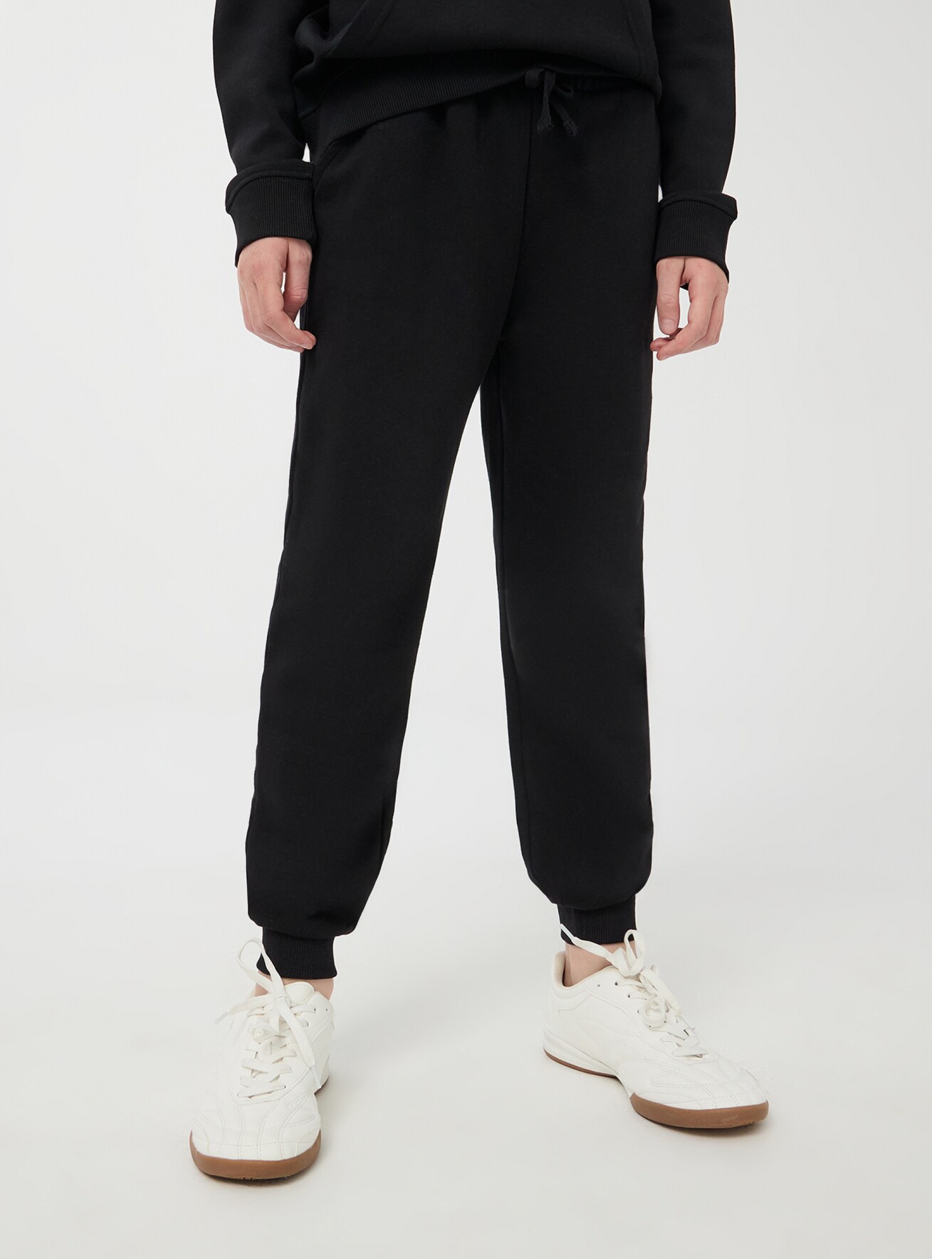 Girls plain black tracksuit bottoms best sale