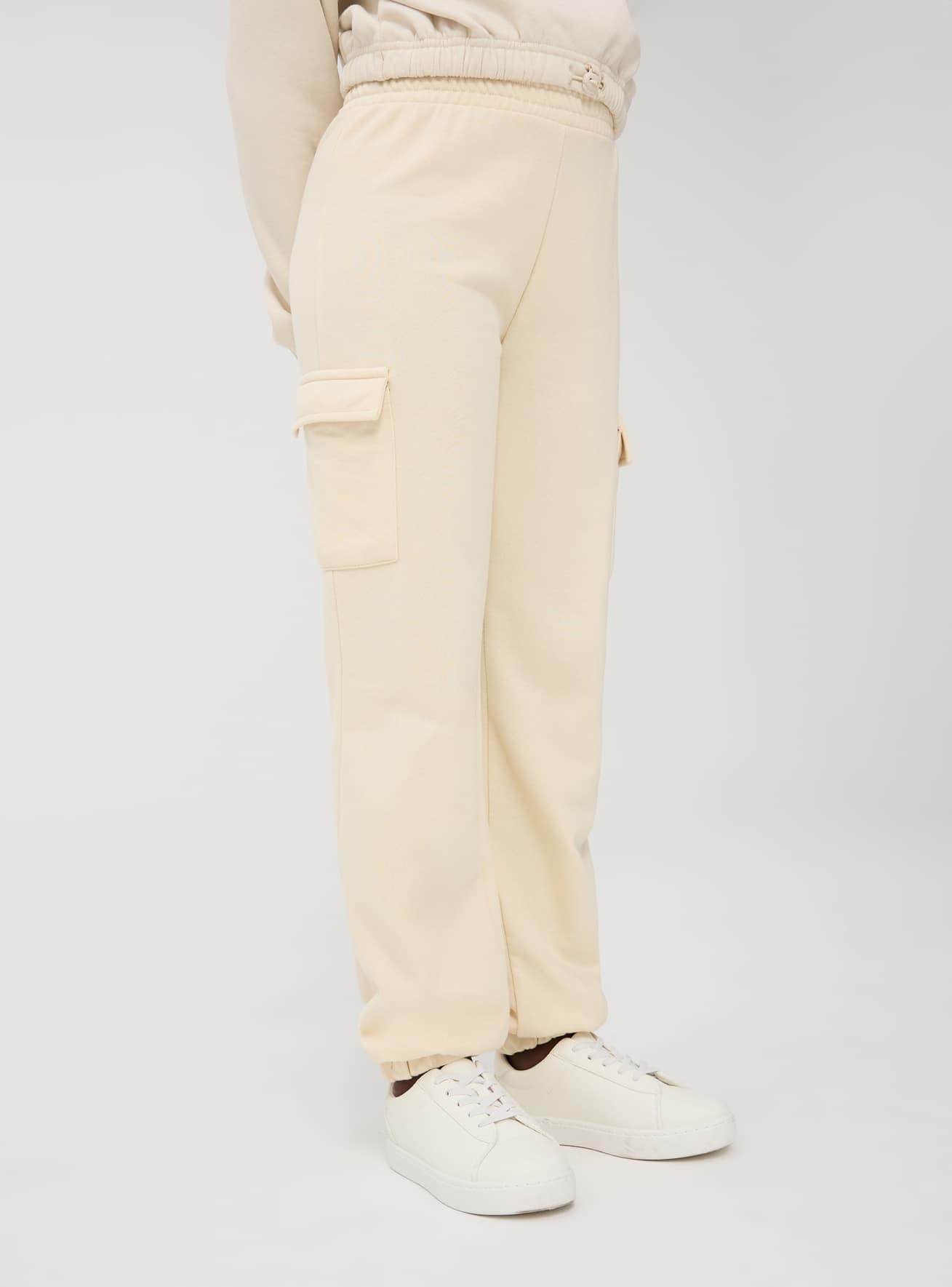 Cream Lightweight cargo sweatpants Buy Online Terranova