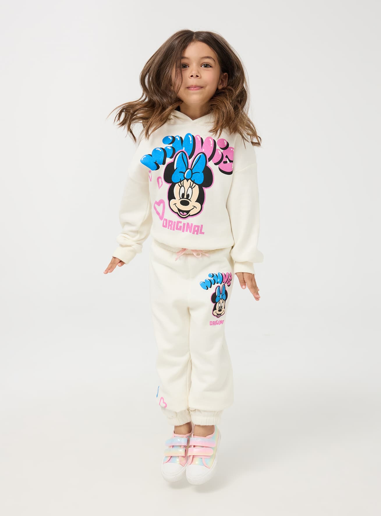 Pantaloni tuta pesanti con stampa Minnie Bianco lana Acquista Online Terranova