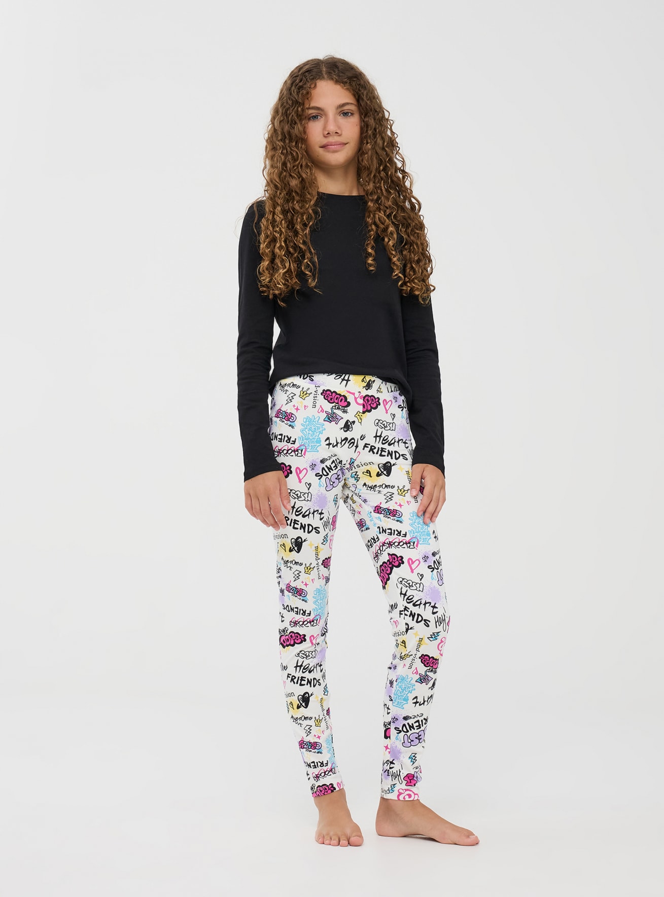 Leggings vita alta con stampe graffiti